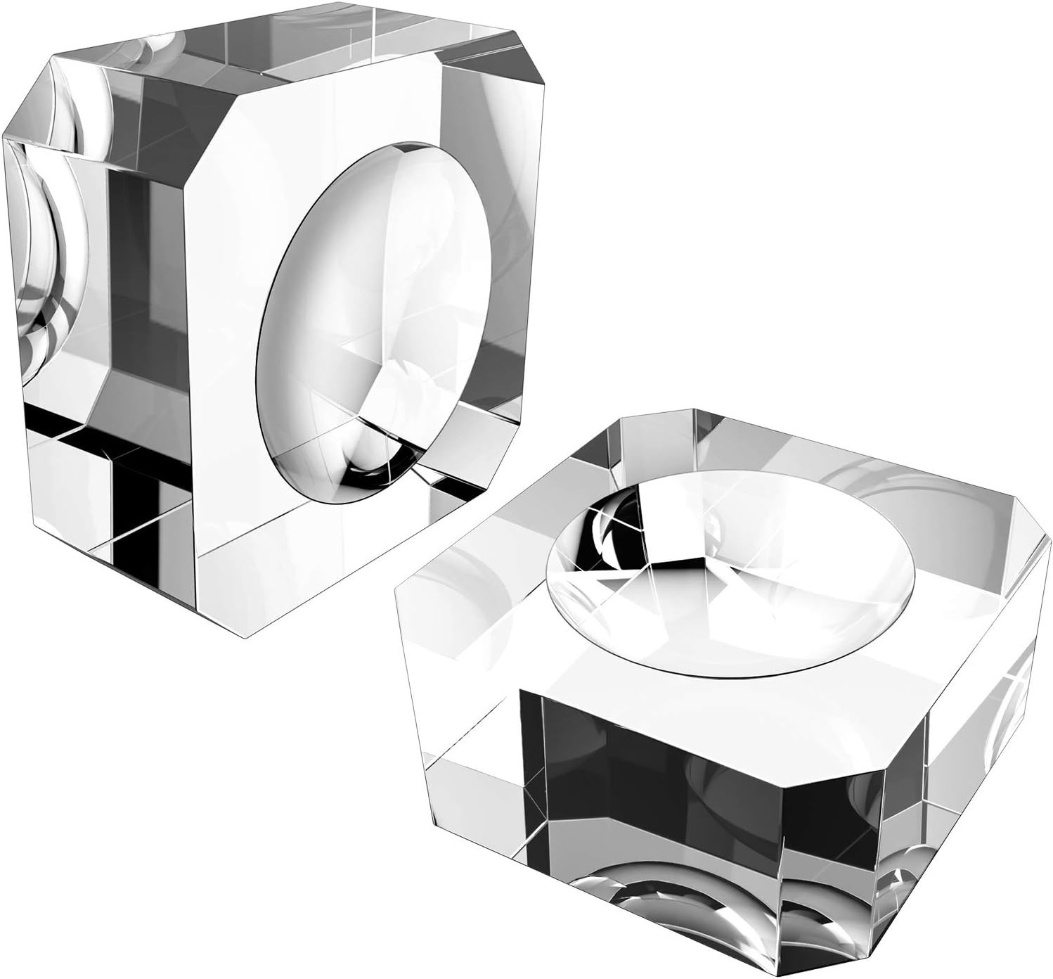Elegant 2 Pack Crystal Ball Stand – Clear Glass Holder for 60mm-90mm Spheres