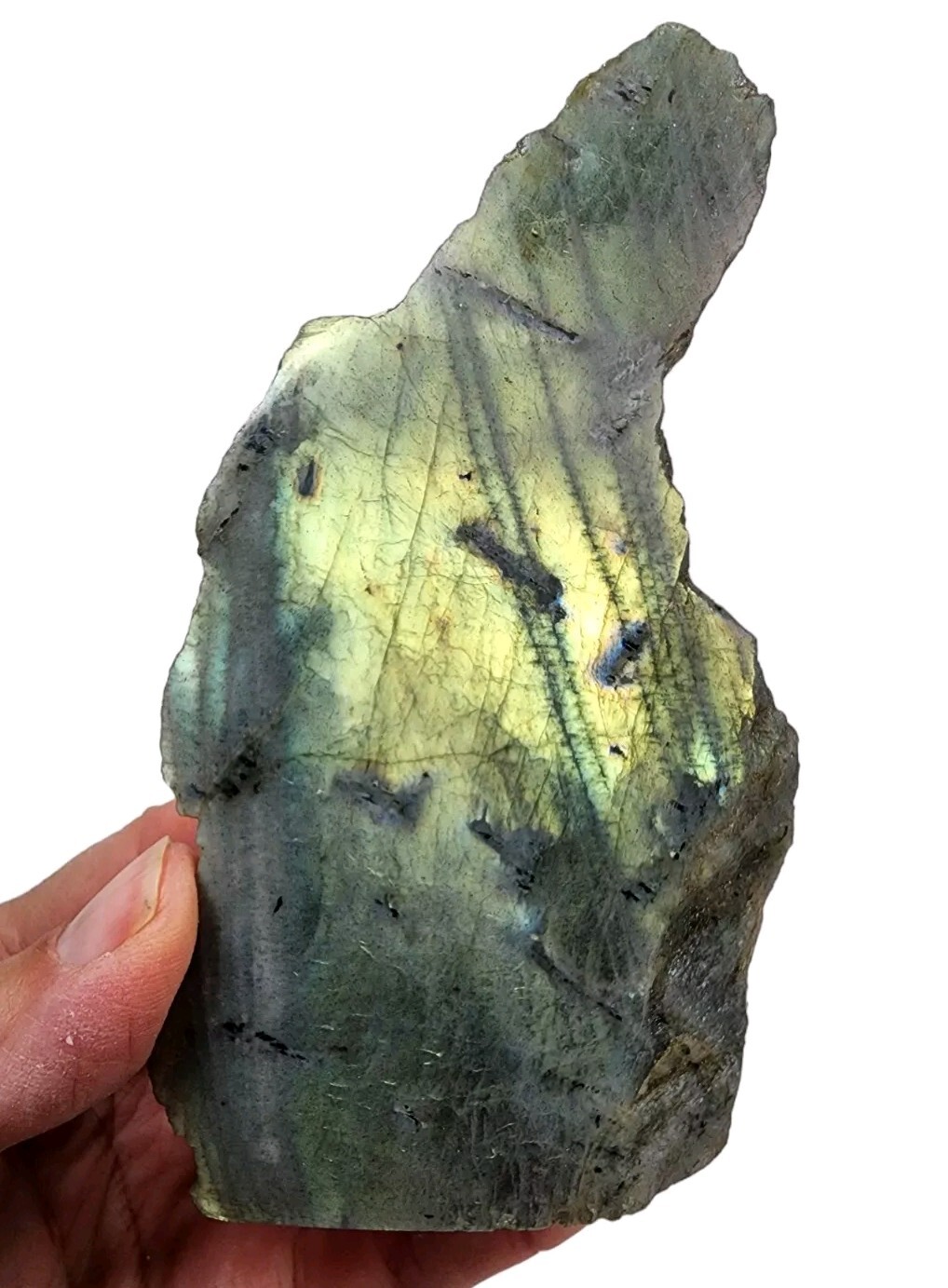Green Labradorite Polished Face Madagascar 300.3 grams
