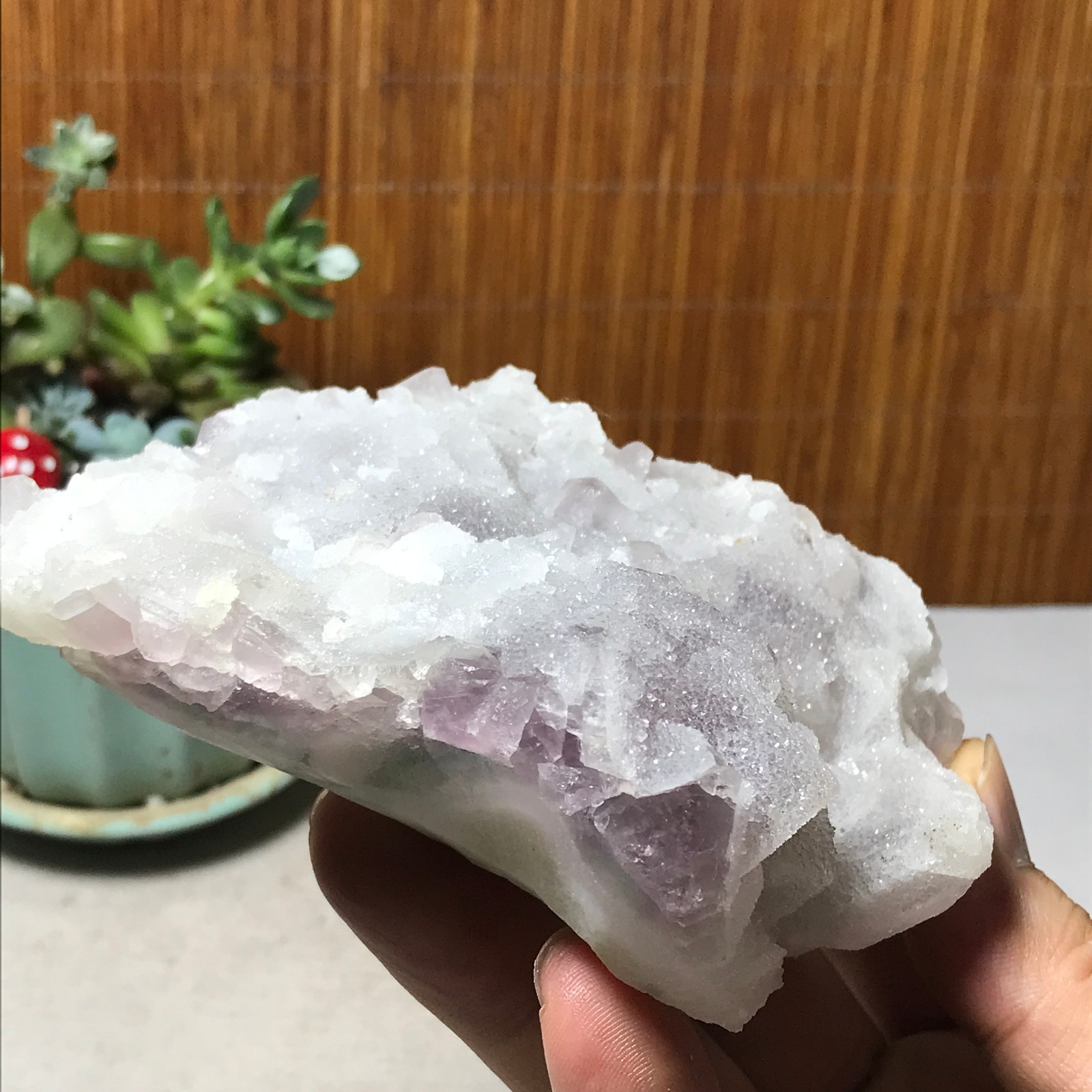 115-85-36mm Natural Light purple calcite fluorite Mineral Specimen 439g A6068