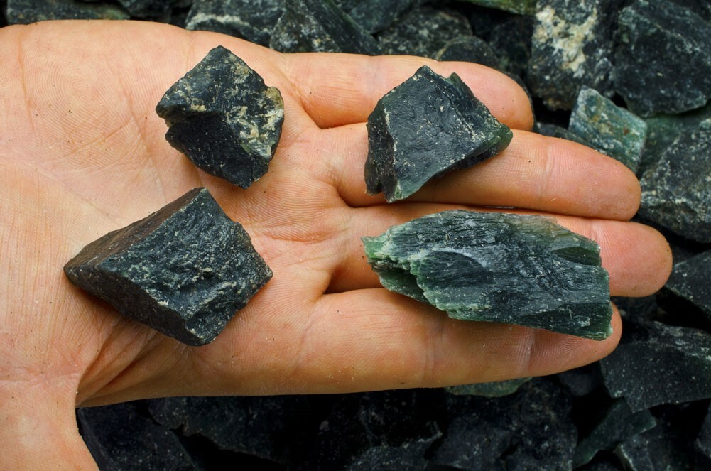 3 lbs Green Serpentine Rough Stones – Natural Crystal Mineral Rock Tumbling