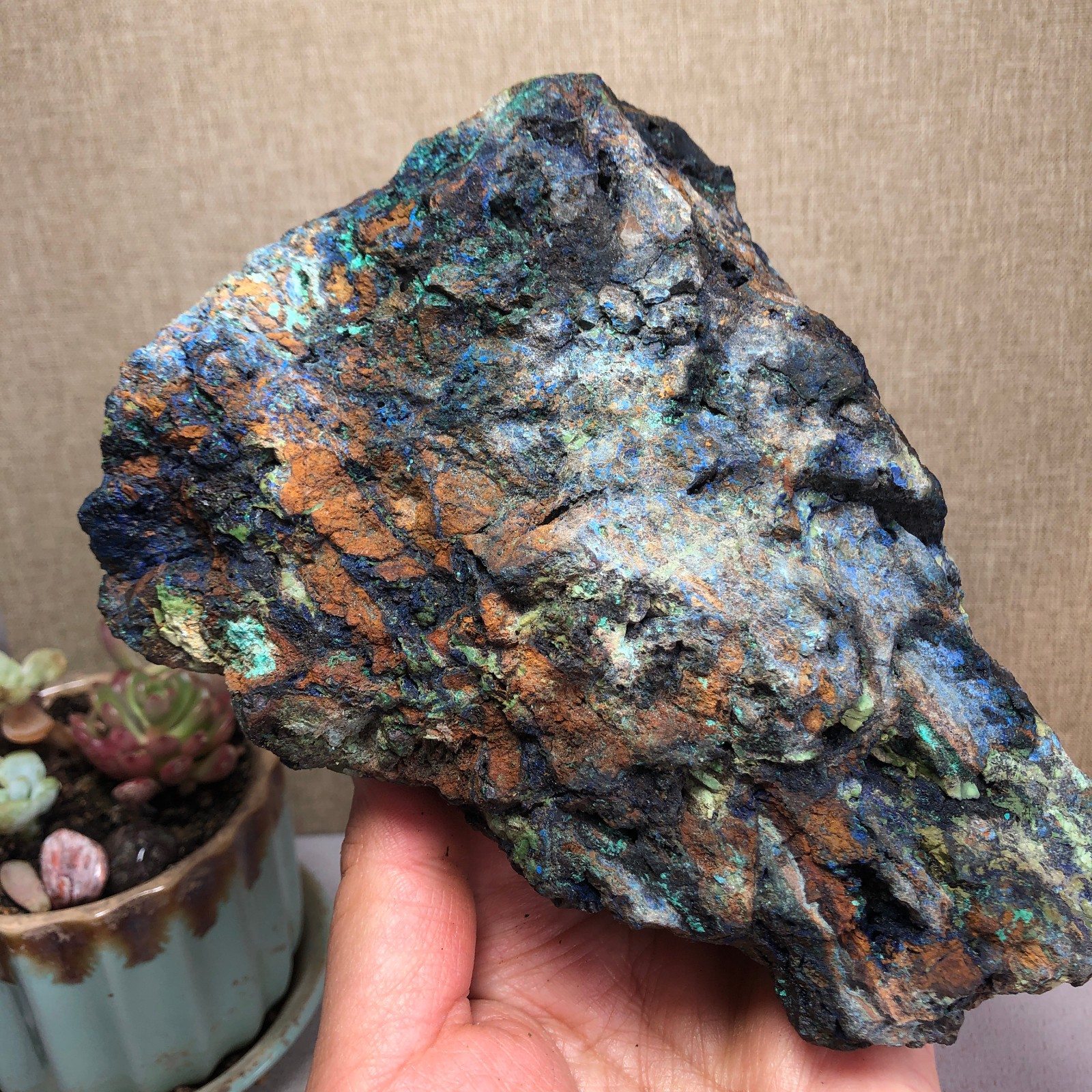 2.4LB Natural Azurite Malachite gemstone Rough original Crystal Specimen A3294