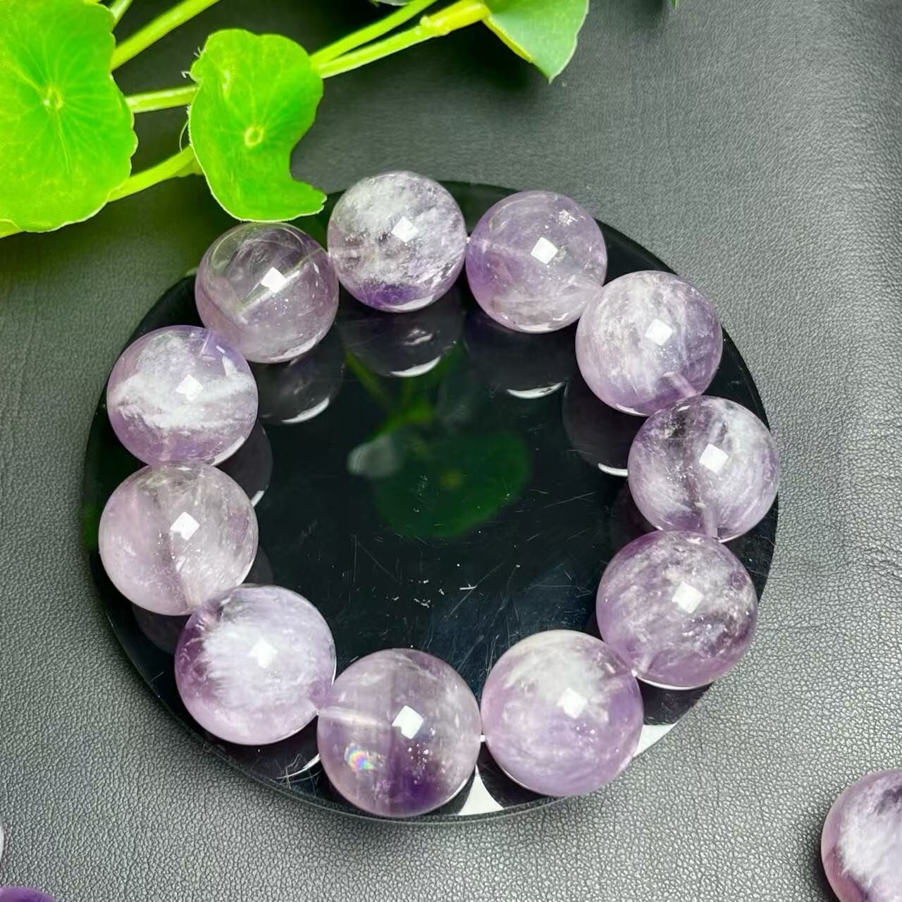 18mm Natural Rabbit Hair Bead Bracelet Reiki Crystal Quartz Healing Decorate