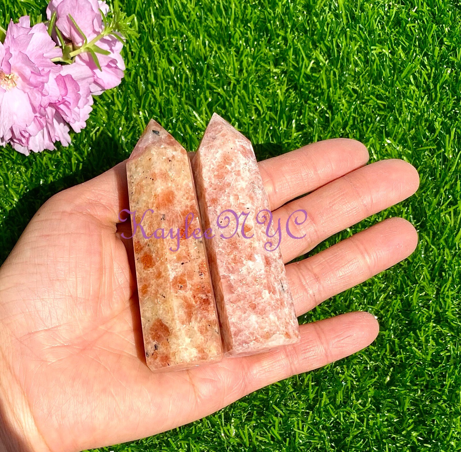 Wholesale Lot 1 Lb Natural Sun Stone Obelisk Tower Point Crystal Natural Energy