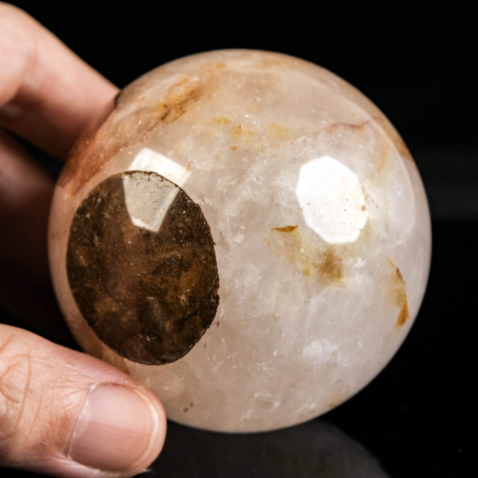 2.5″ 13.05oz Fire Quartz Sphere Natural Hematoid Quartz Crystal Ball Specimen