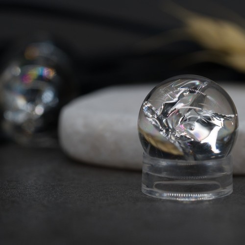 Rainbow Clear Quartz Crystal Sphere Spiritual Healing Crackle Quartz Ball
