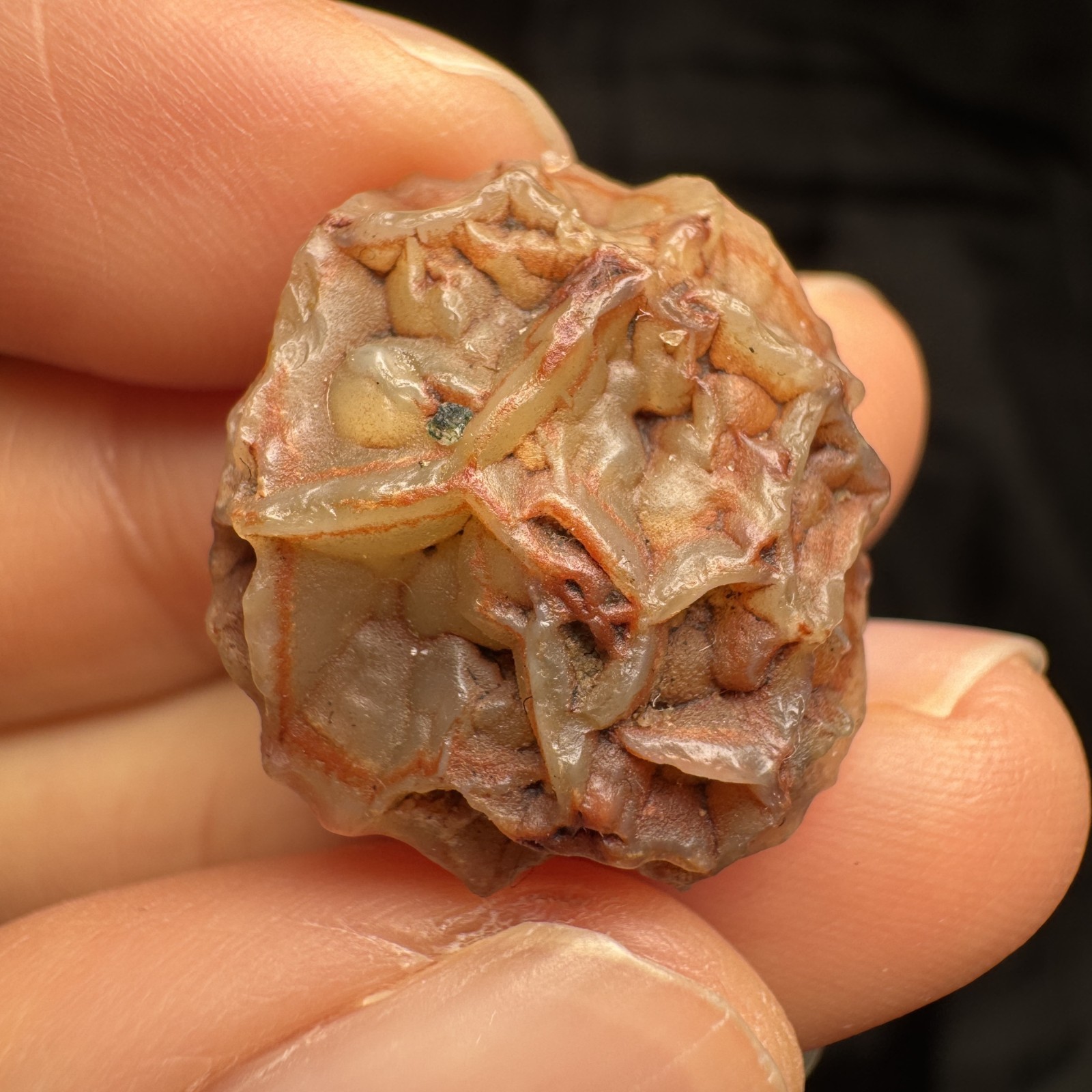 2cm/4.4g Raw Alxa Gobi Vein Agate, Mongolia-5463