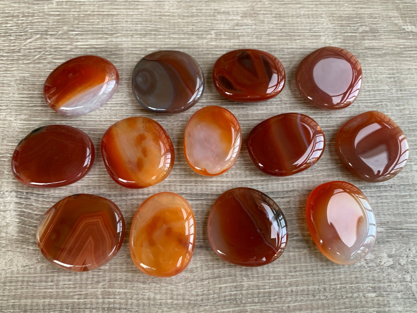 Carnelian Smooth Stone, 1.5″-2″ Polished Carnelian Palm Stone, 0.5 lb to 4.4 lb