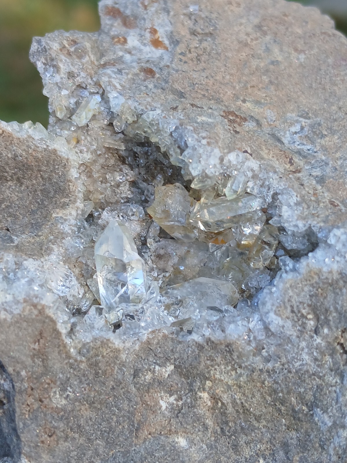 💯 Natural Herkimer 💎s In Vug On Dolostone Matrix