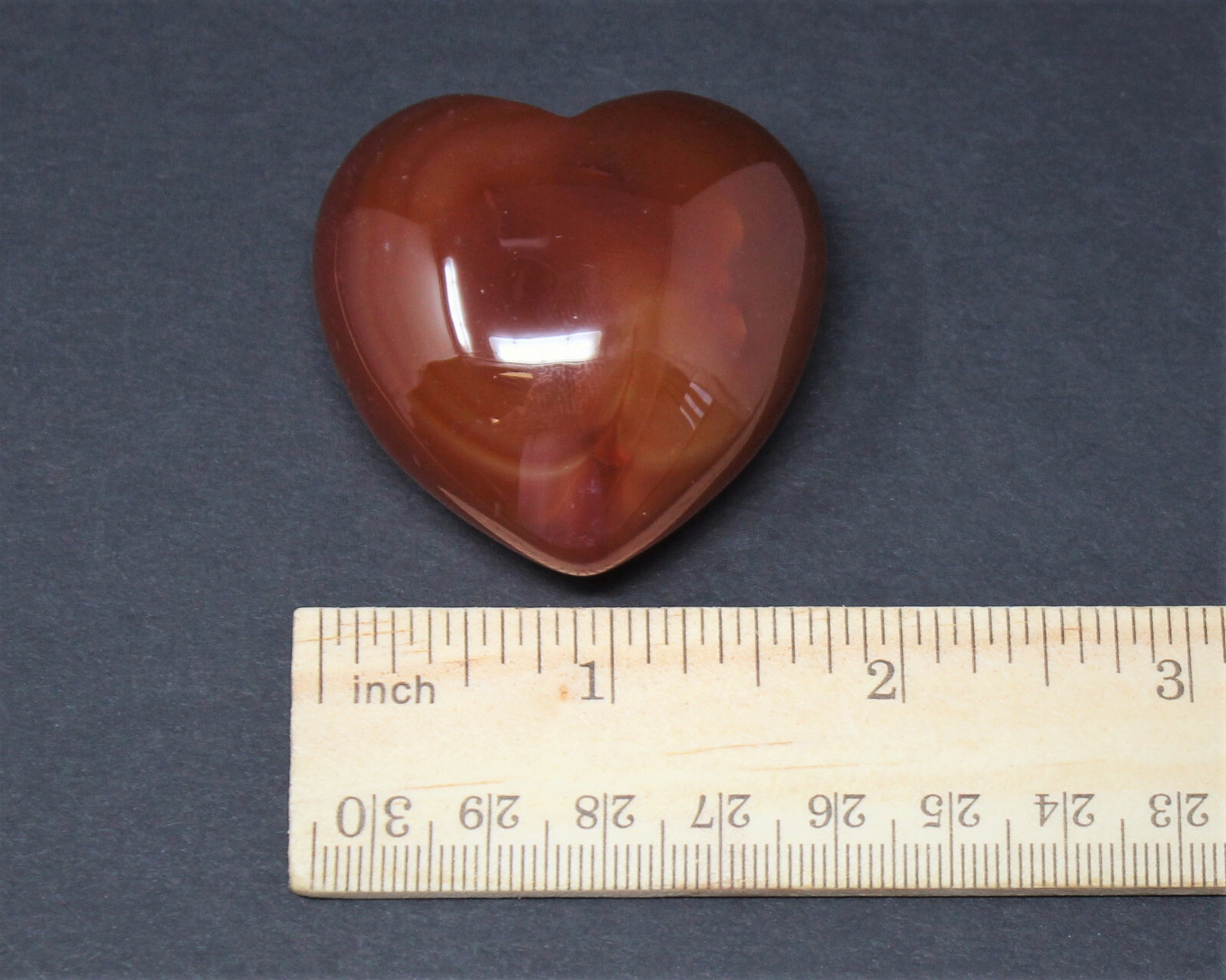 Carnelian Heart Stone: LARGE 1.5 – 1.75″ (Crystal Gemstone Heart, Palm Stone)