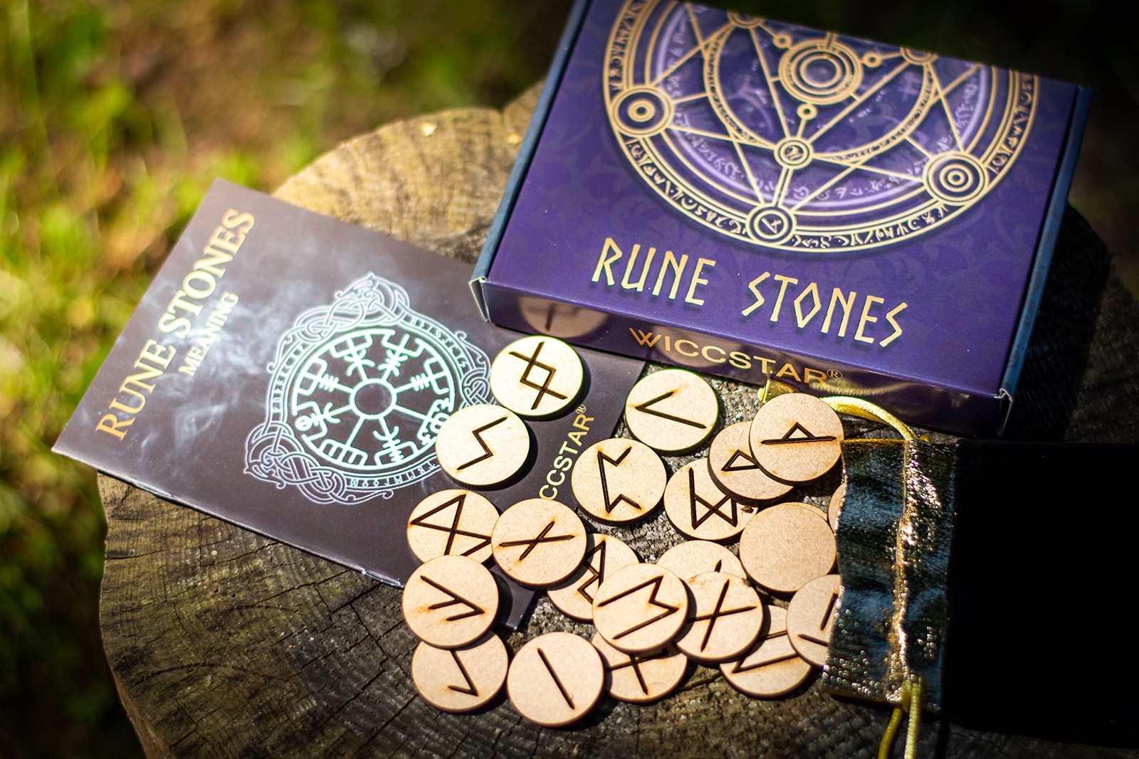 Rune Stones Set with Manual for Beginners and 5 layouts. Viking Nordic Runes