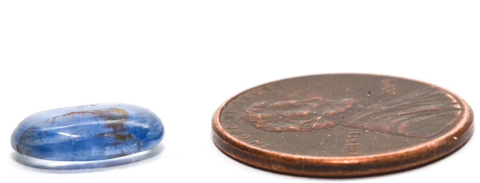 3ct 11mm Blue Clear Kyanite Cabochon Polished Gemstone Crystal Mineral Cab Kenya
