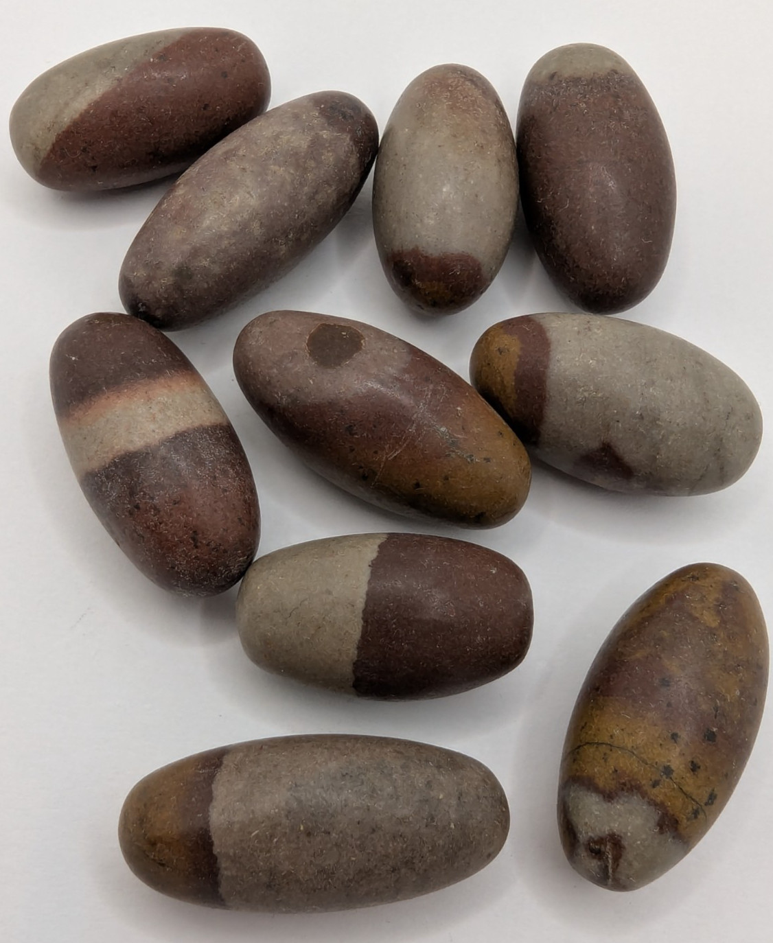 Lot of 10 Shiva Lingam Stones Small 1″- 1.2″ (Shiva Lingham Narmada River India)