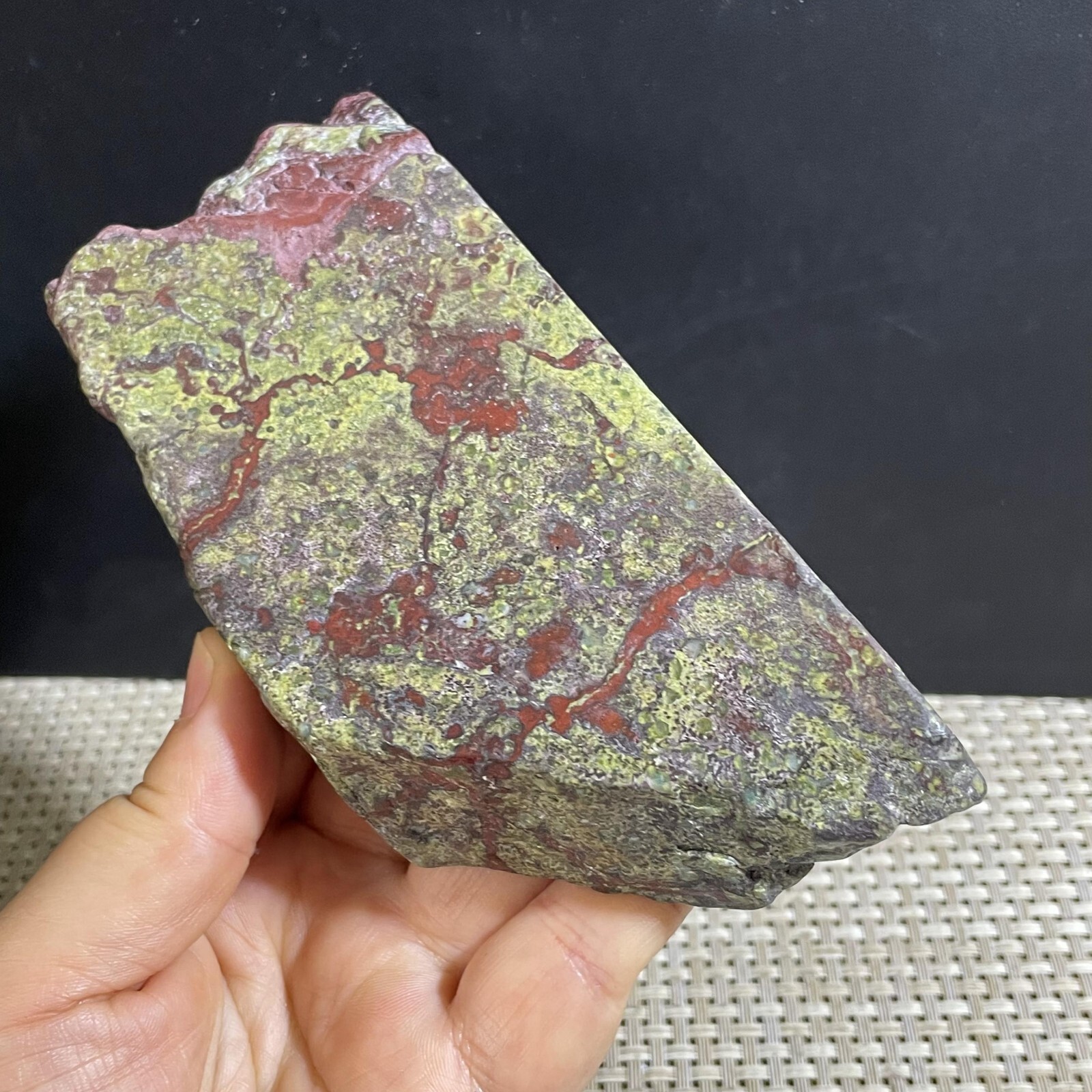 501g Raw dragon blood stone Jasper Rough polished Crystal gemstone slab