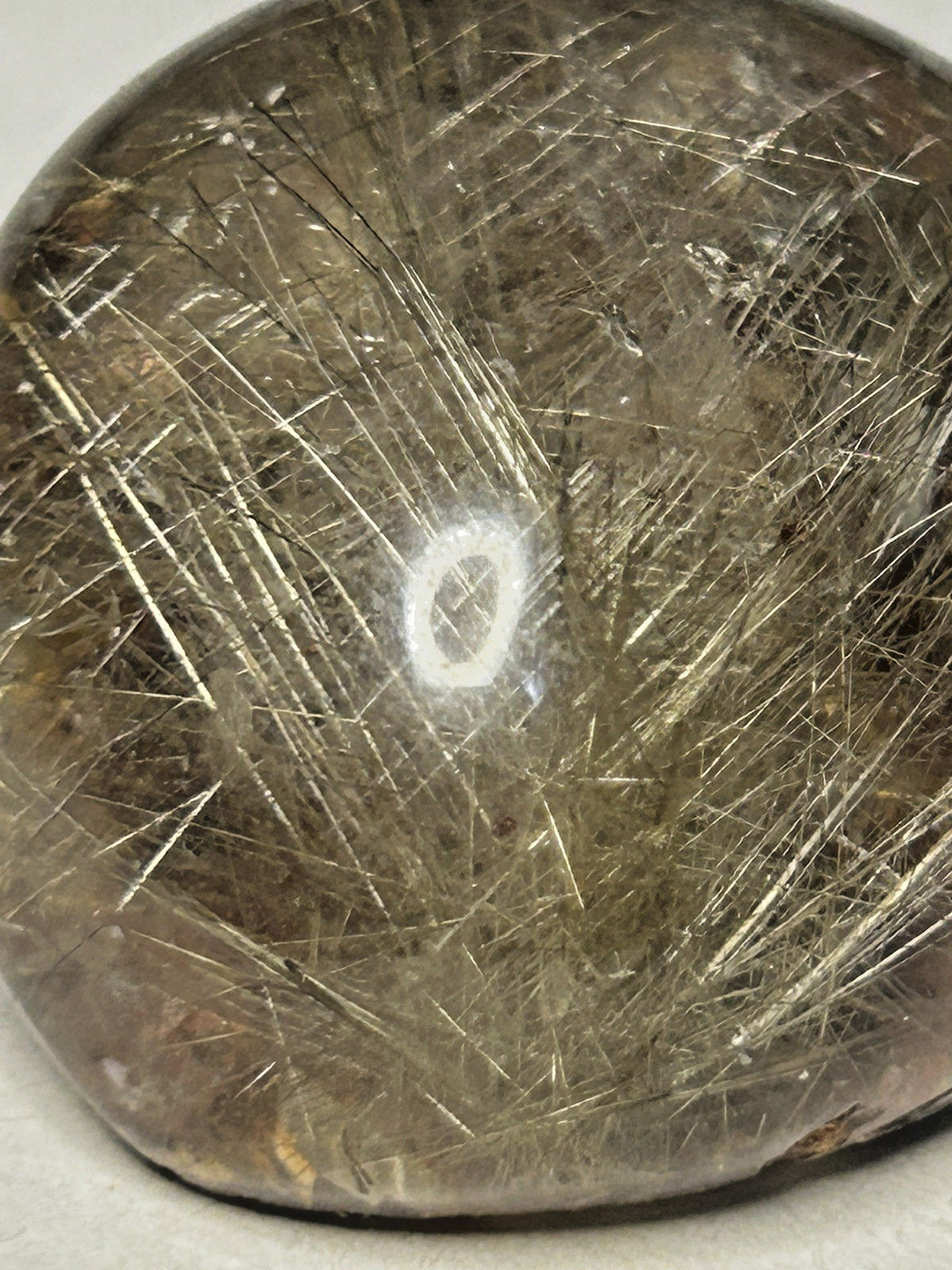Clear Garden Quartz Lens With Gold Rutile Tree 48g/38.6mm x 30.8mm x 19.6mm
