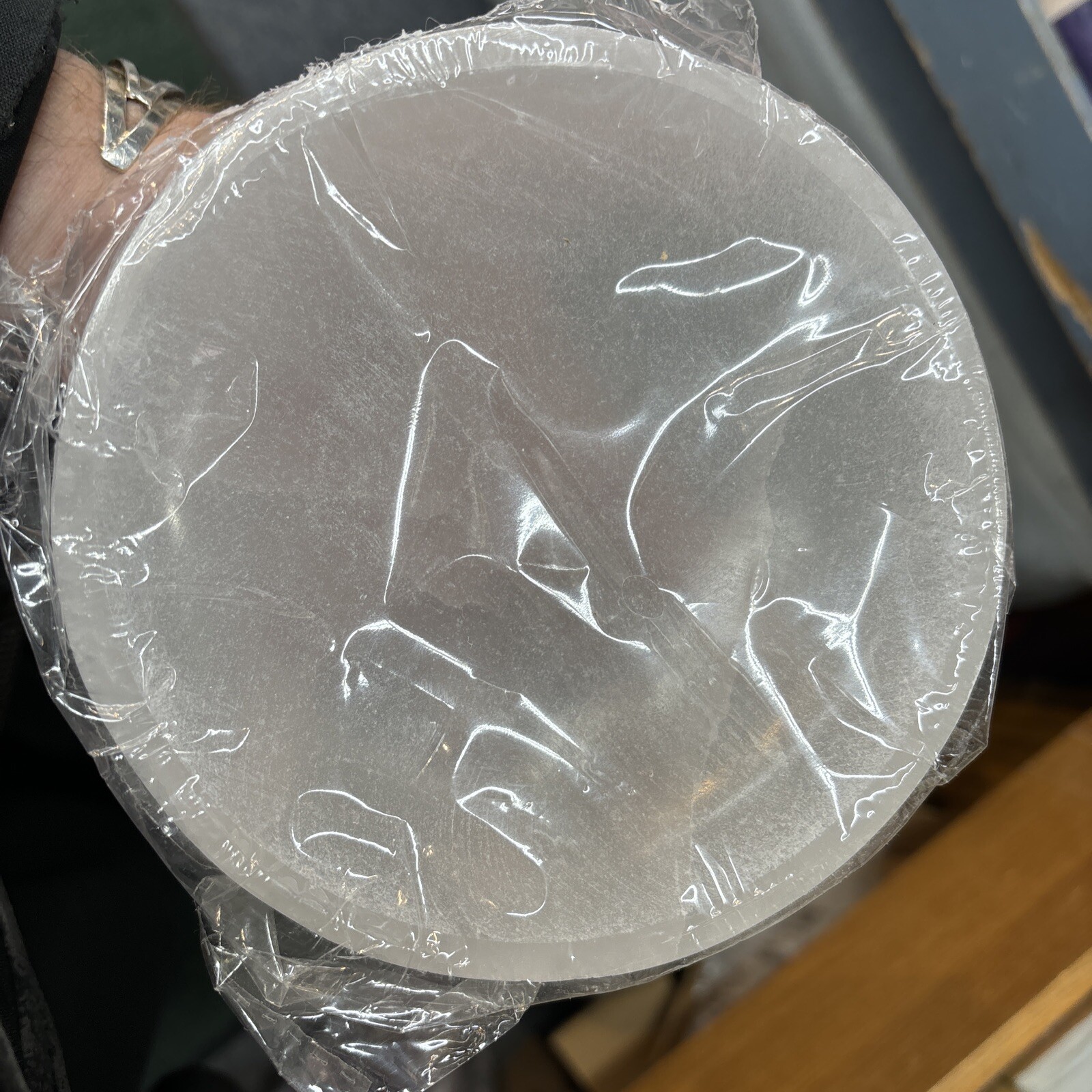 Gemstone Carved 6″Diameter SELENITE Crystal Polished Charging Bowl