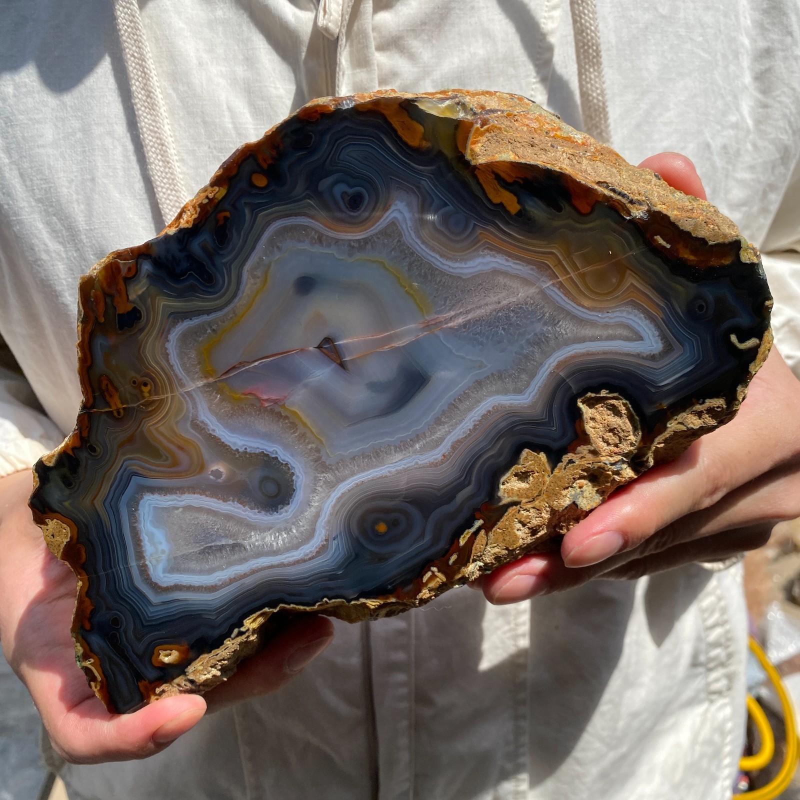 1700G Natural agate Agate Geode Slab/Slice quartz crystal mineral specimen Reiki