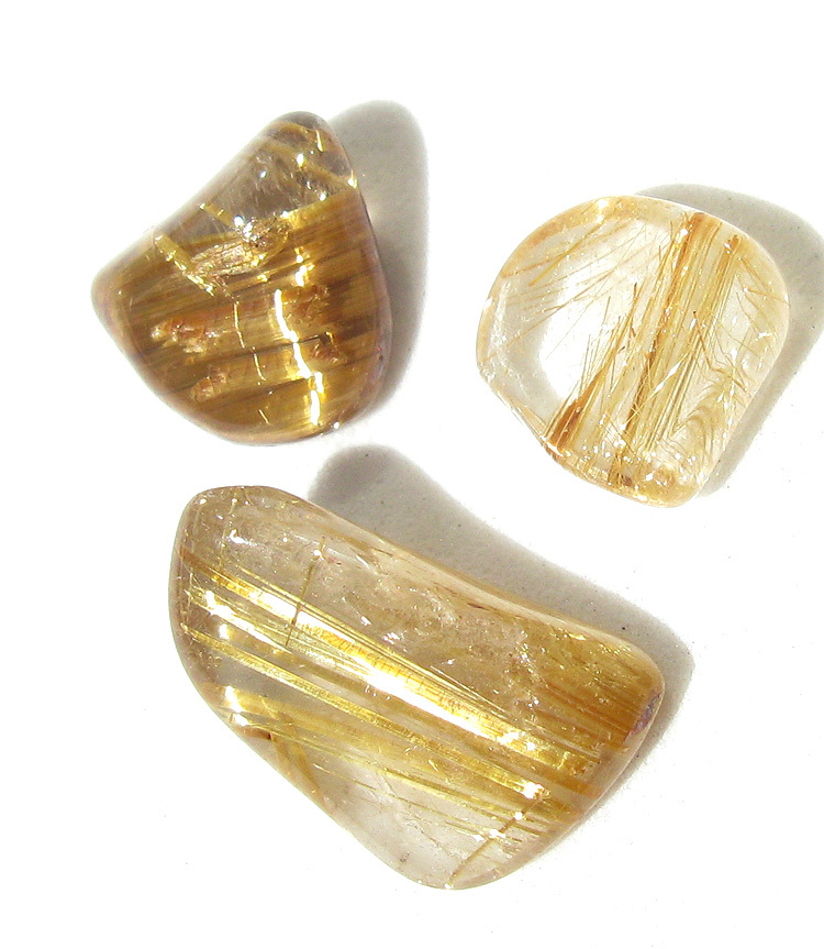 3pcs A+ Golden RUTILATED QUARTZ Crystal Rutile Gemstone Polished Rock HEALING NR