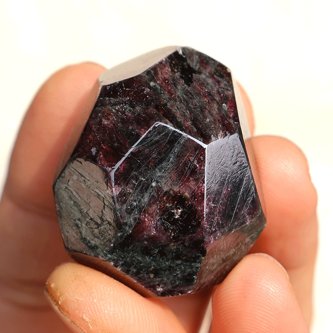 Earth’s Core~ 52.84g Natural Gemmy Garnet Faceted Crystal Sphere Ball Specimen
