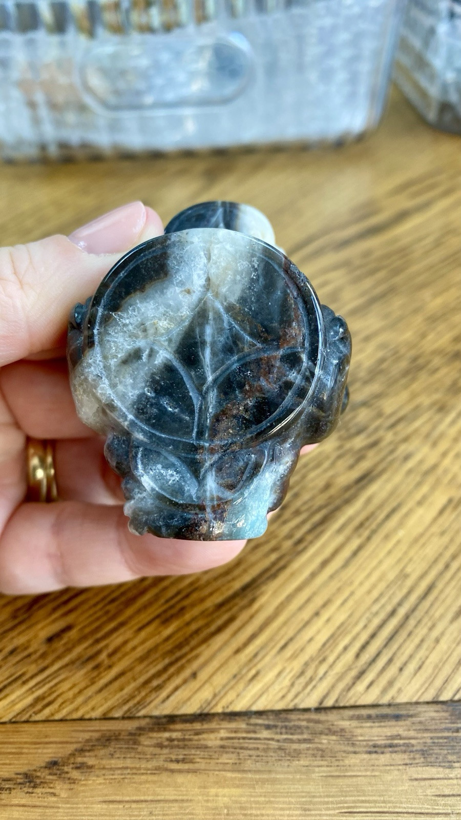 Crystal Caribbean Calcite 3 Leg Money Toad Frog Coin Shui Prosperity 112g (6)
