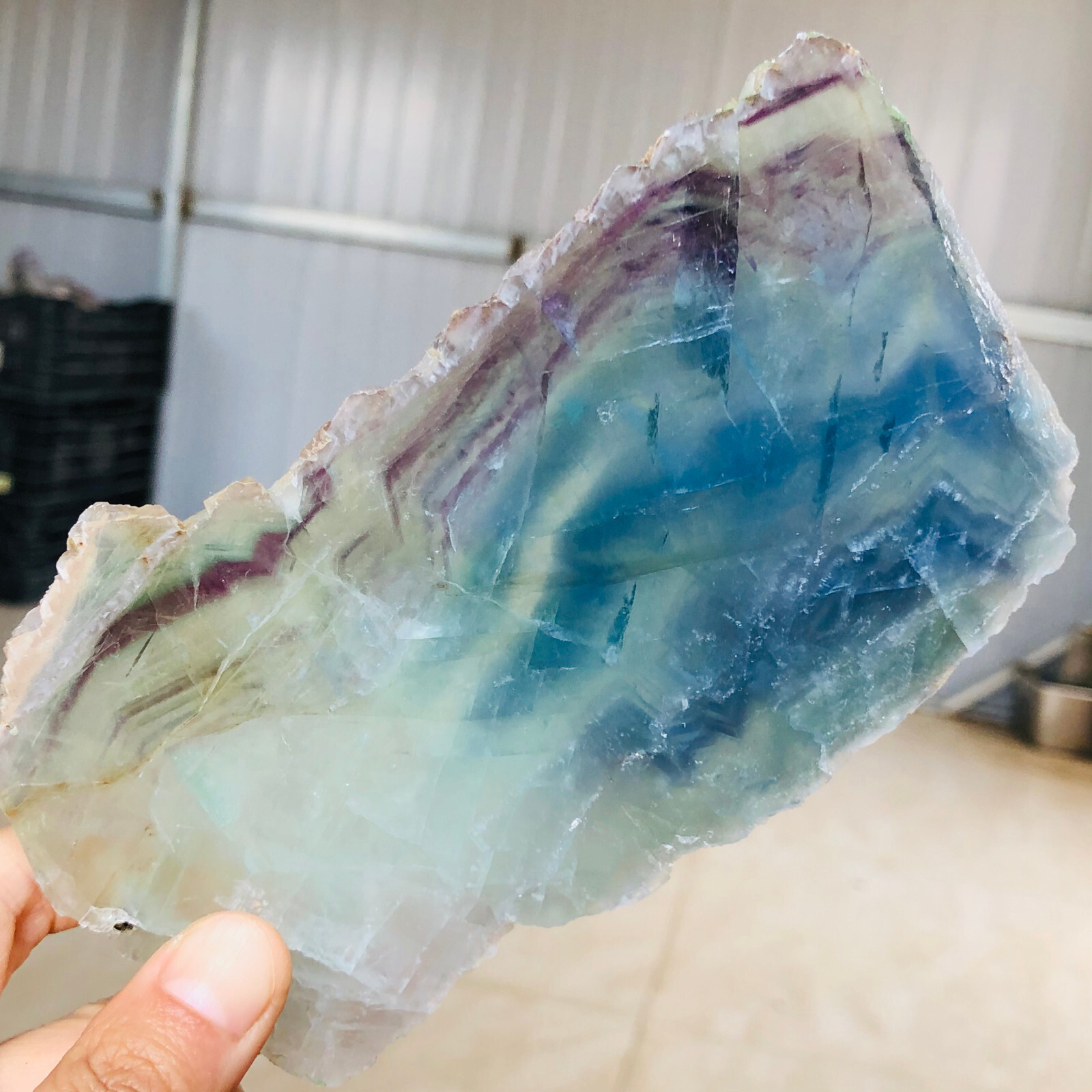339g Natural colorful rainbow fluorite sections Mineral specimens Ornament S362
