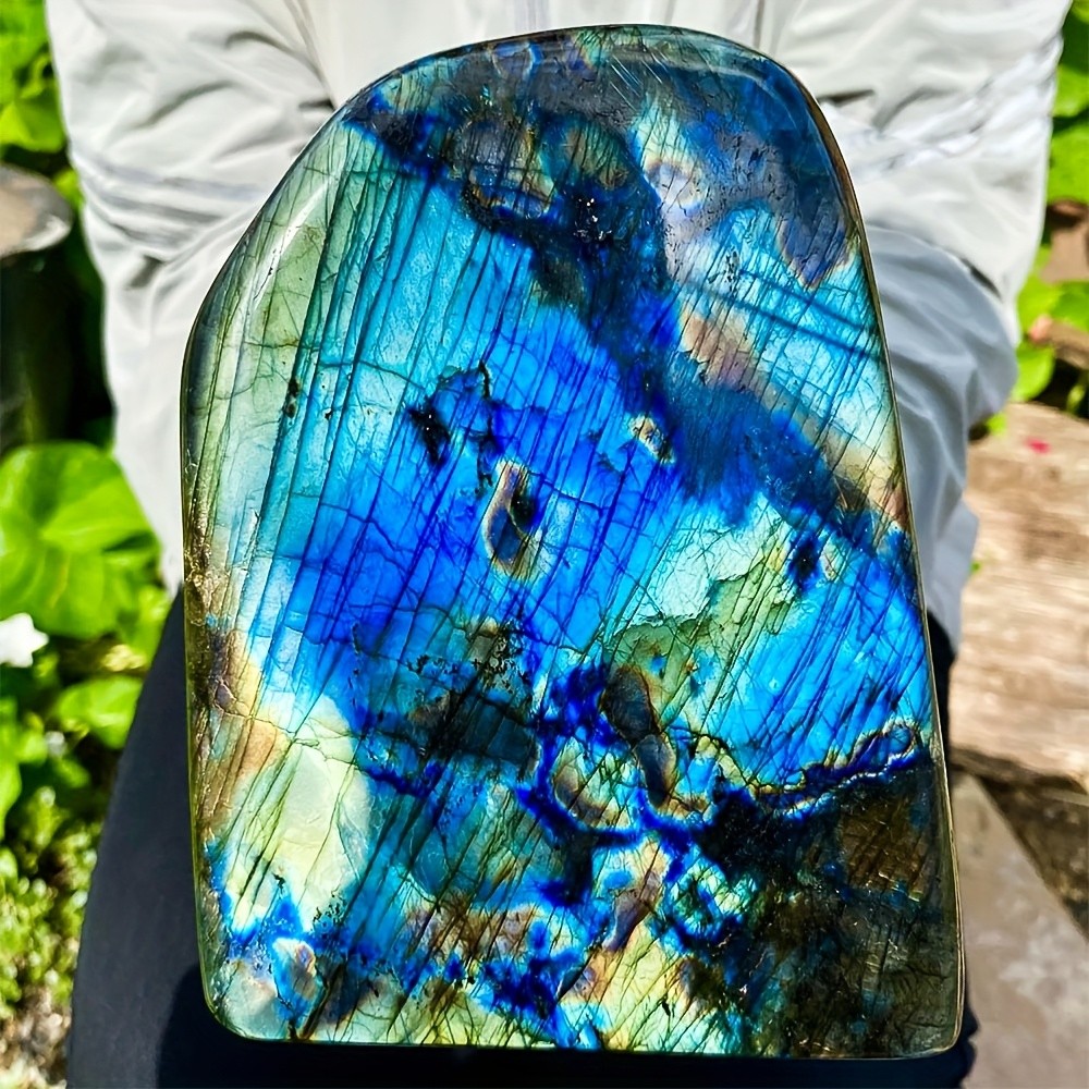 1.1-1.76LB Flash Labradorite Freeform Display Crystal Quartz Healing Decor Gift