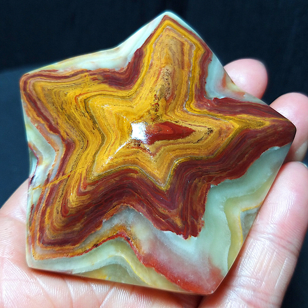Rare 108.8G Natural Polished Afghan Jade Starfish Agate Reiki Healing A1661