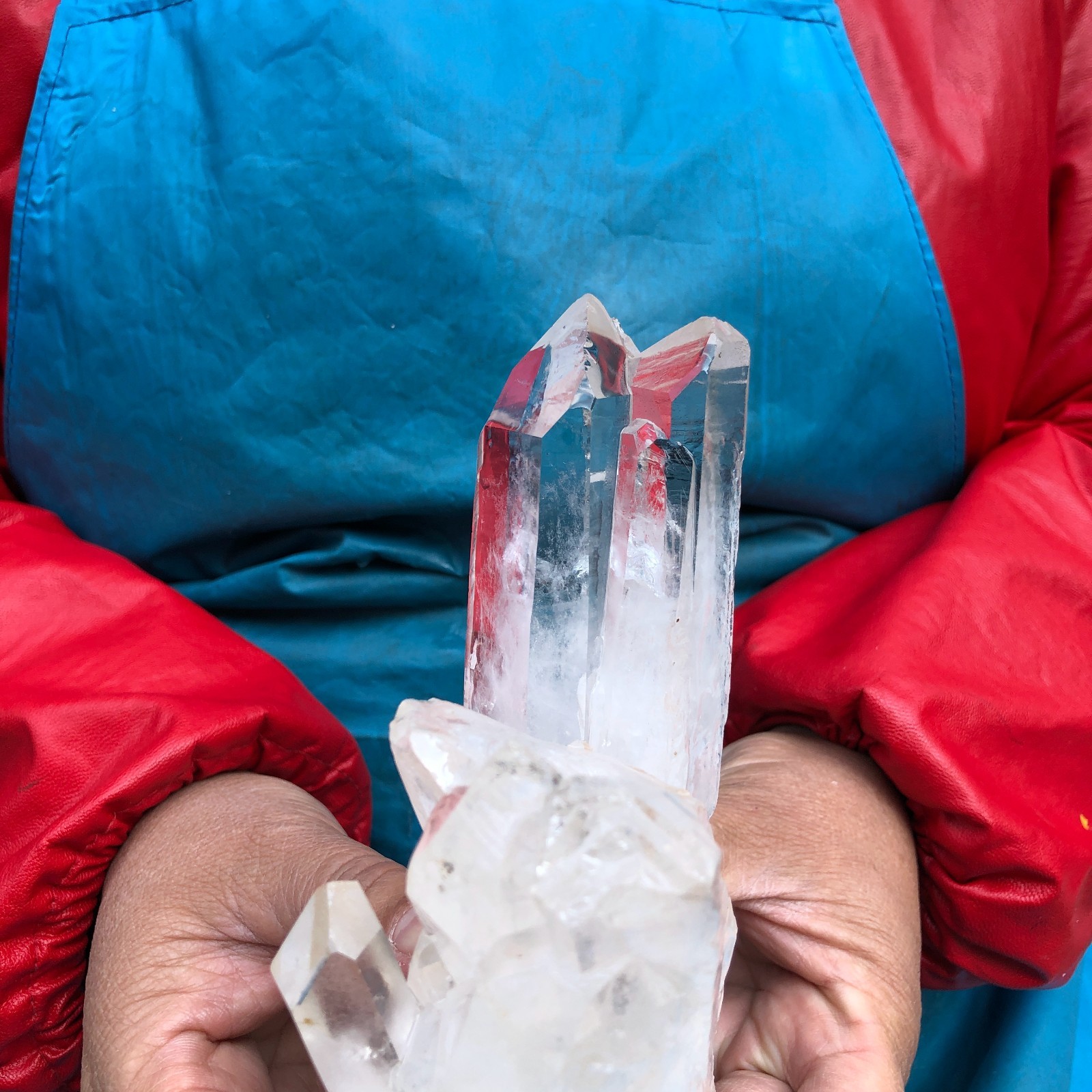 2 pieces 4.99LB Natural Transparent White Quartz Crystal Cluster Specimen 3519