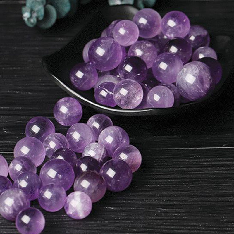 Natural Dreamy Amethyst Sphere Quartz Crystal Energy Mineral Stone Ball + Base