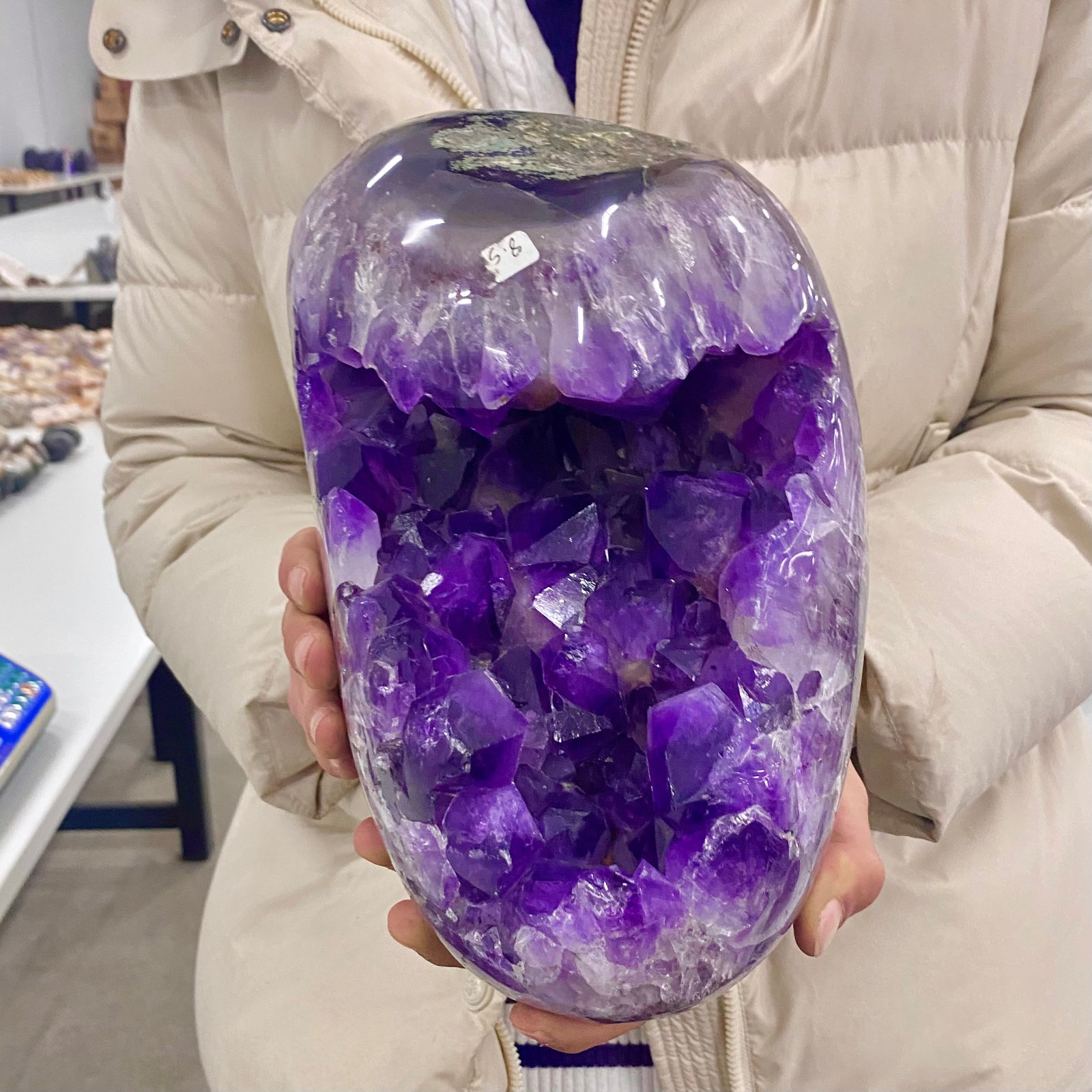 18.73LB Natural Amethyst geode quartz cluster crystal specimen Healing.