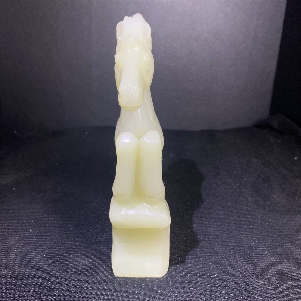 2LB 6.1″Natural Afghan Jade Horse Statue Crystal Reiki Carving Quartz Decor