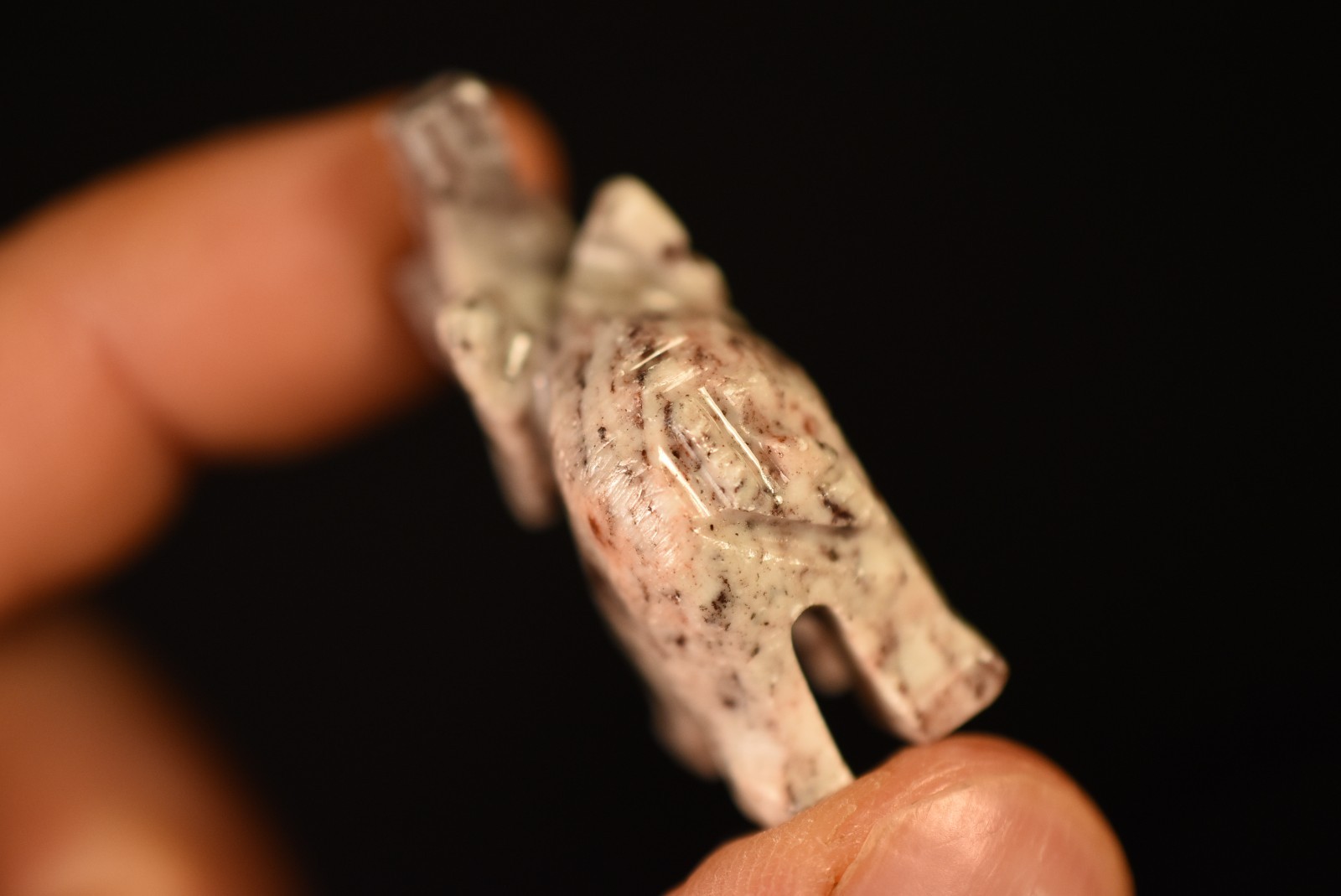 *SOAPSTONE ELEPHANT* Carving 3.8cm 13.7g Carved Natural Stone Figurine Statue