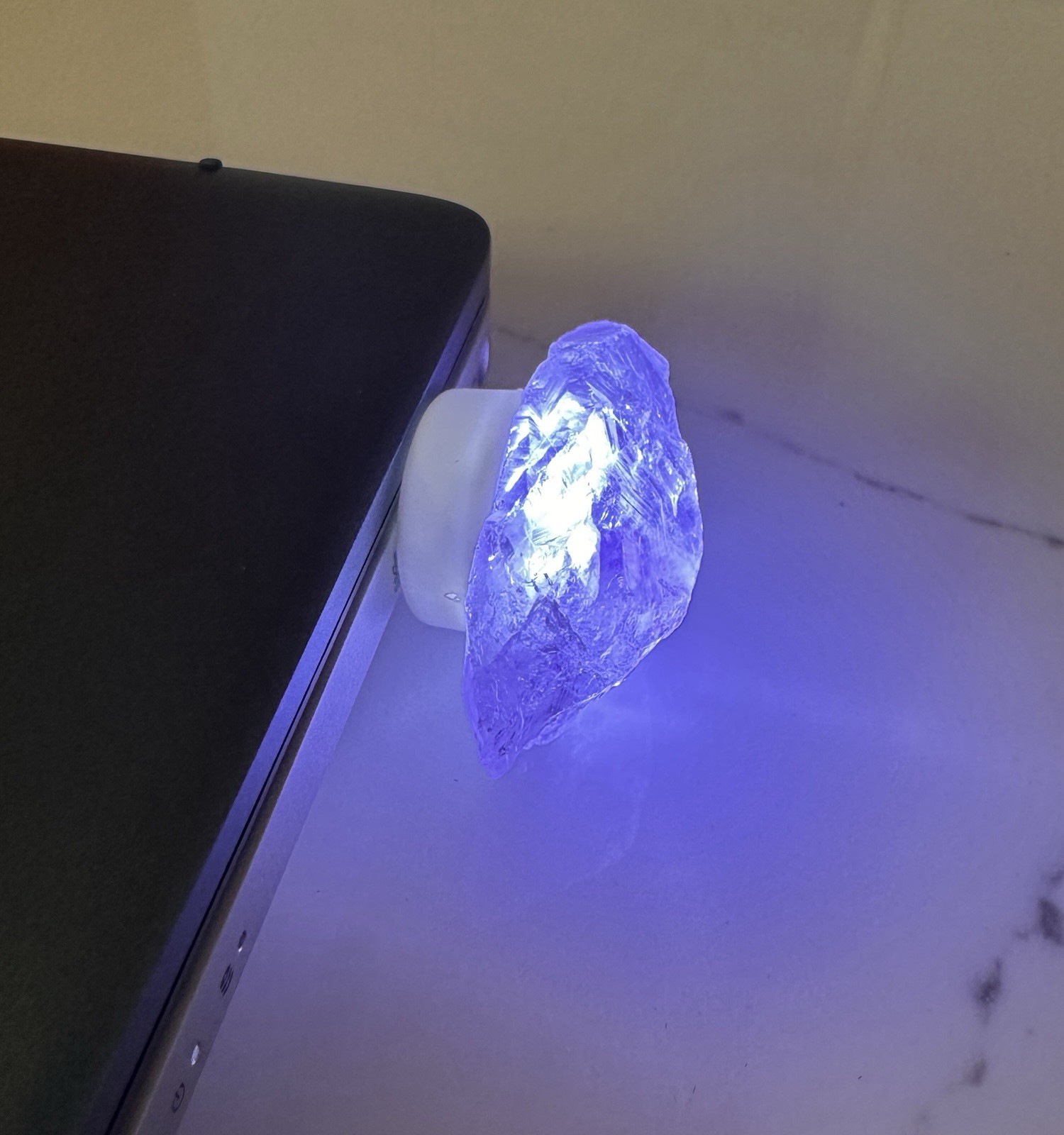 Light Raw Gemstone Crystal Stone USB Illuminated Home Purple Amethyst Gift