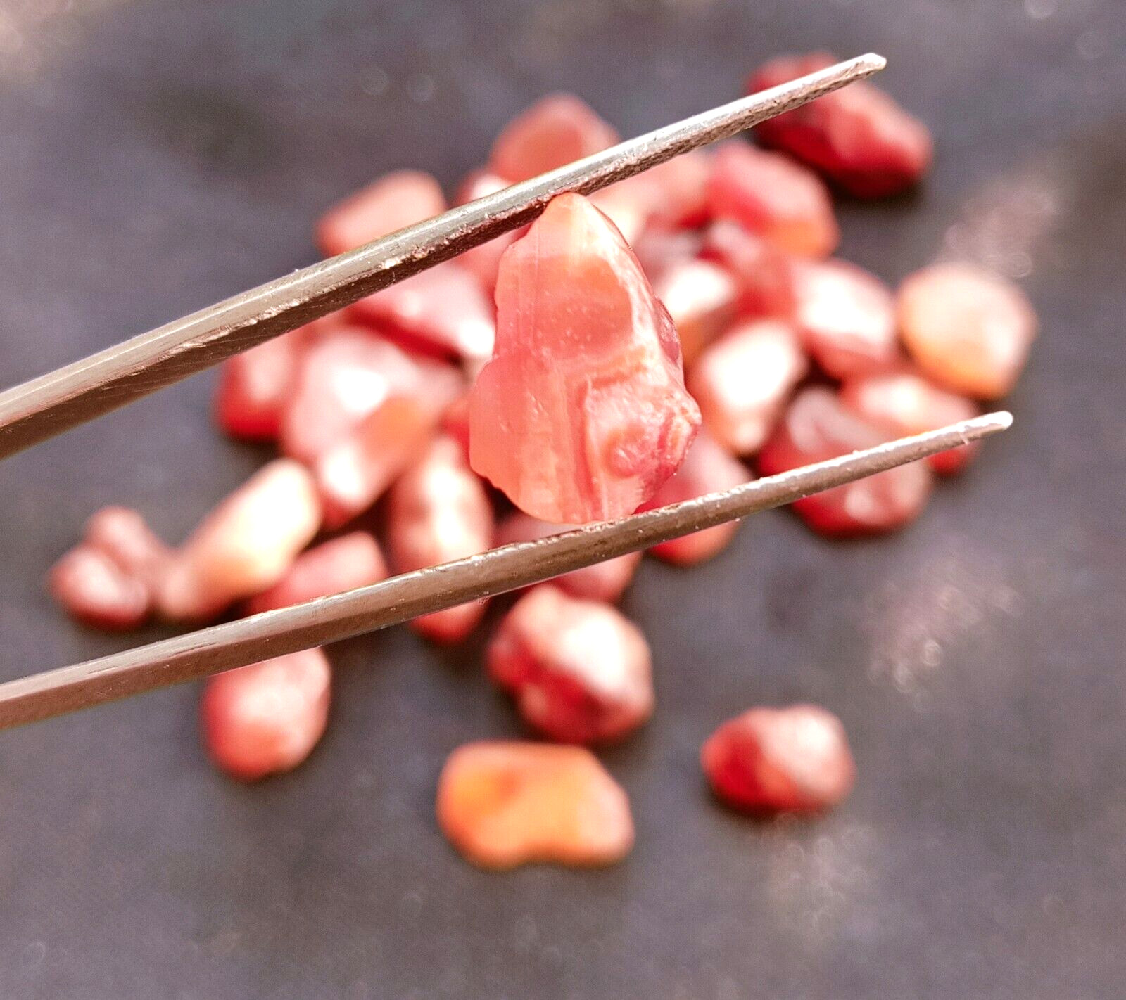 140 Ct Orange Carnelian Crystal Rough 10-12 MM Approx Raw Natural Gemstone MK065