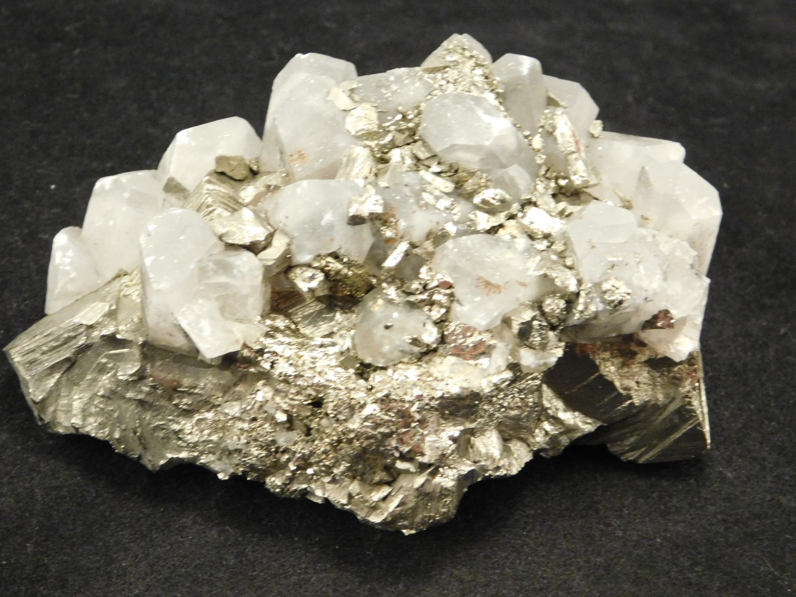Larger! FLUORESCENT Calcite CRYSTAL Cluster with PYRITE Peru 376gr