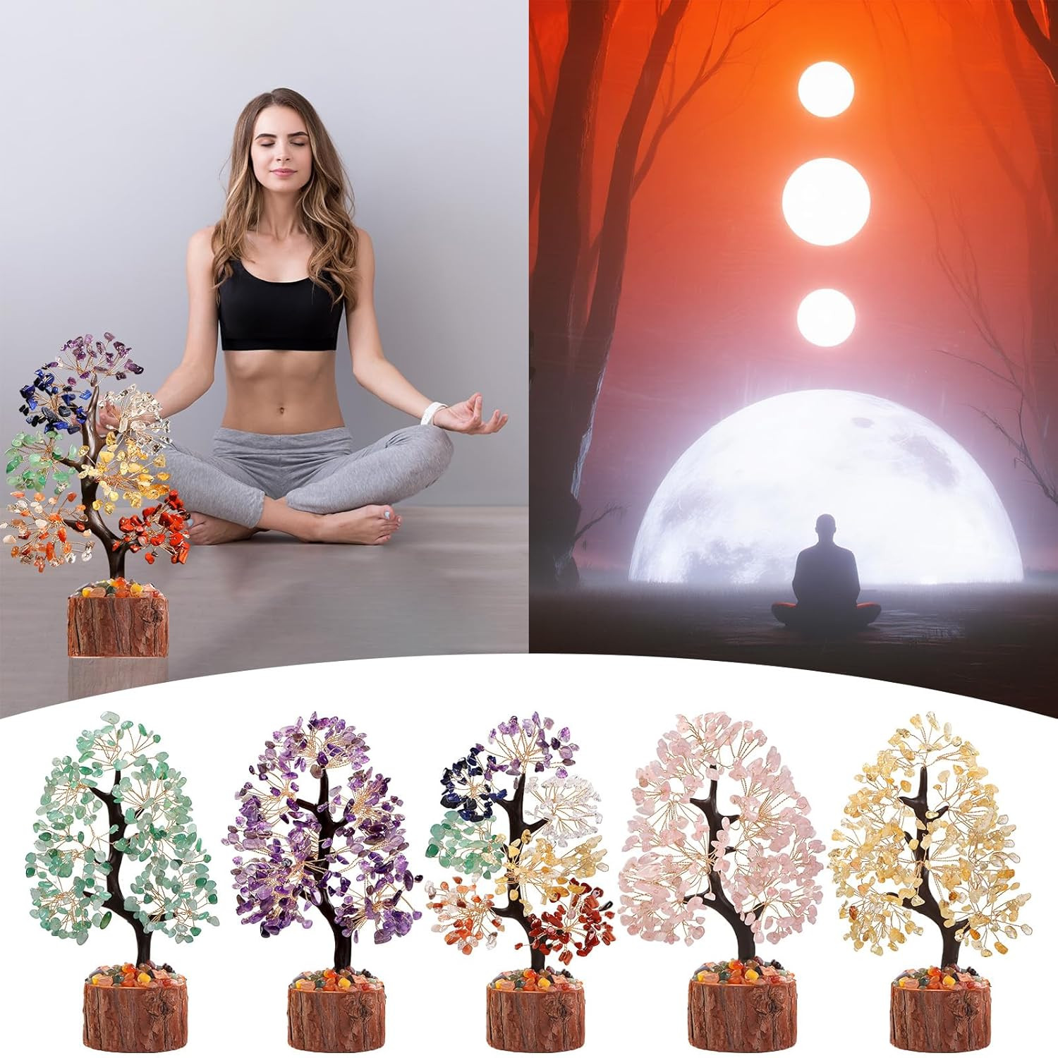 7 Chakra Crystal Tree of Life,Handmade Birthday Gifts for Women Mom Sister, Natu