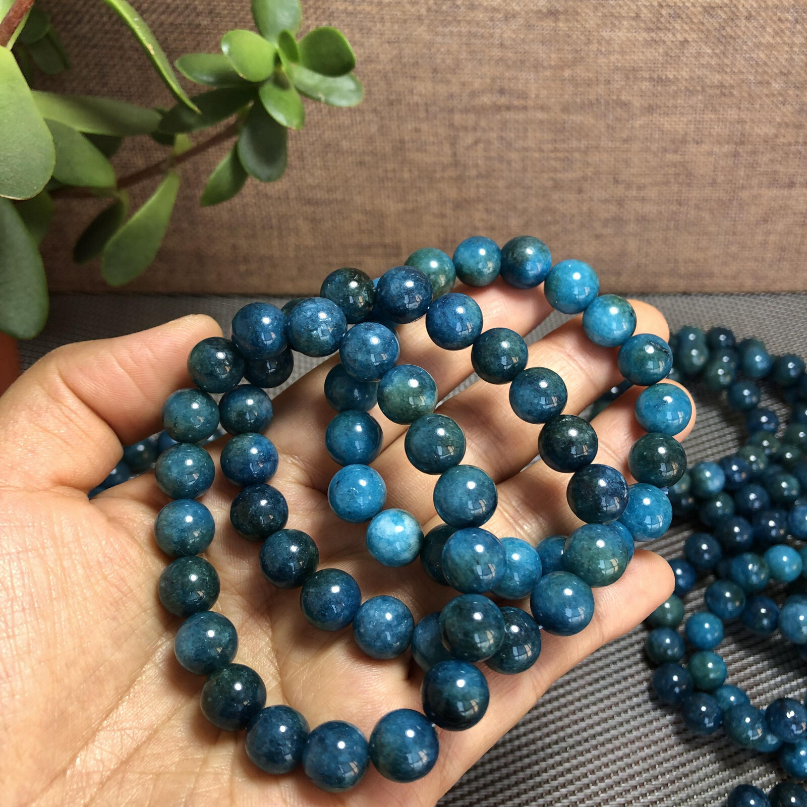 2pcs Natural Polished Apatite bracelets Crystal ball sphere Specimen 10mm A1280
