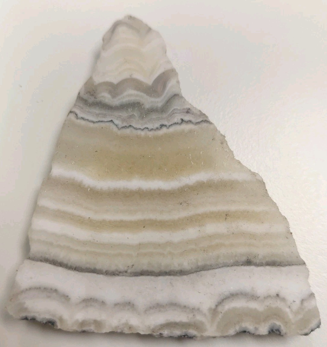 Zebra/Phantom Calcite Crystal Slab Triangle Translucent Bands Reiki Display Cab