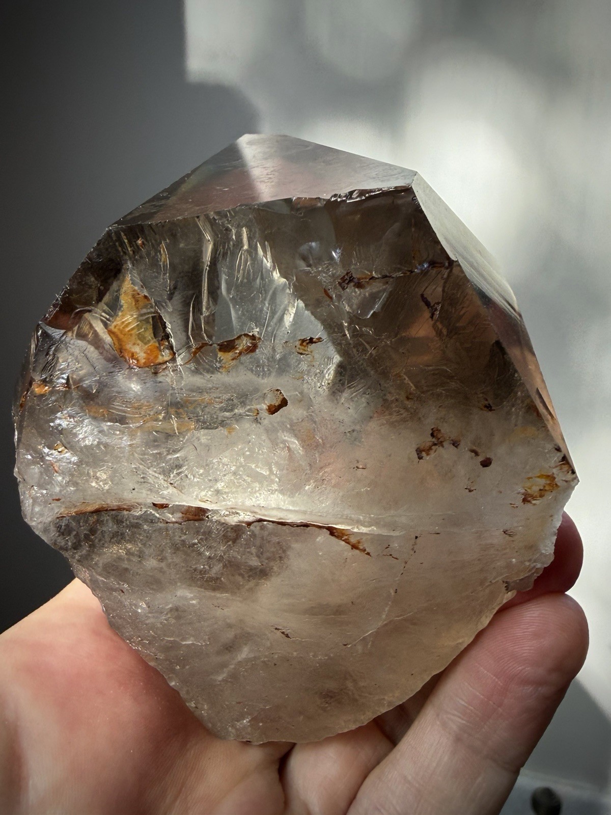 Phantom Quartz Crystal Chlorite Quartz Crystal Natural Smoky Quartz Self Healed