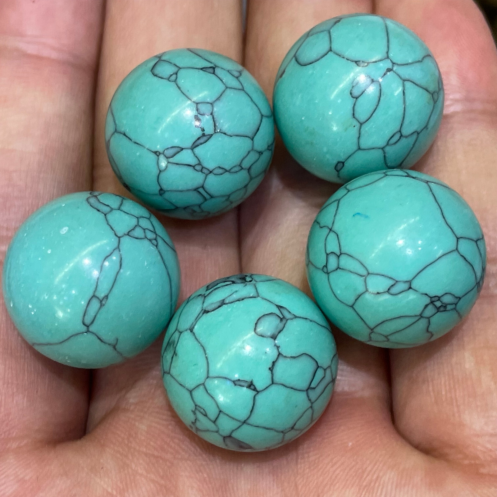 5pc top! Natural turquoise Quartz Sphere Crystal Ball Healing 20mm