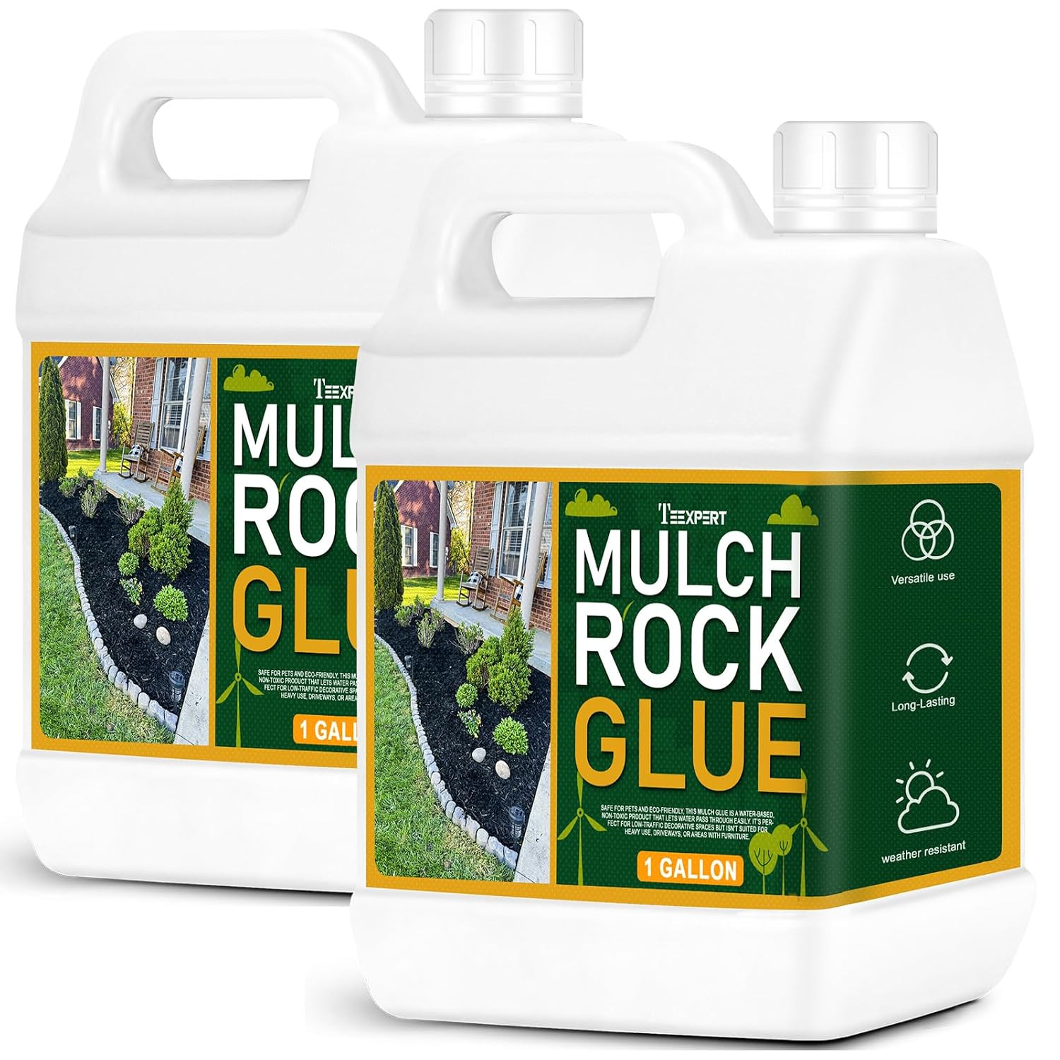 Mulch and Rock Glue for Landscaping, 2 Gallon Concentrate Landscape Glue for Rub