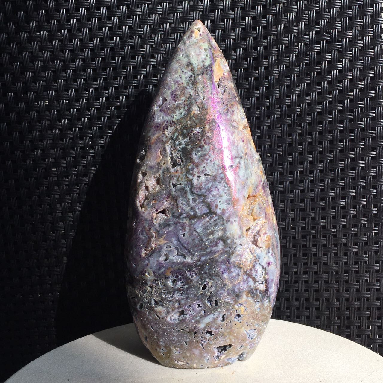 368g Titanium Angel Aura Sphalerite Freeform Point Crystal Specimen Healing