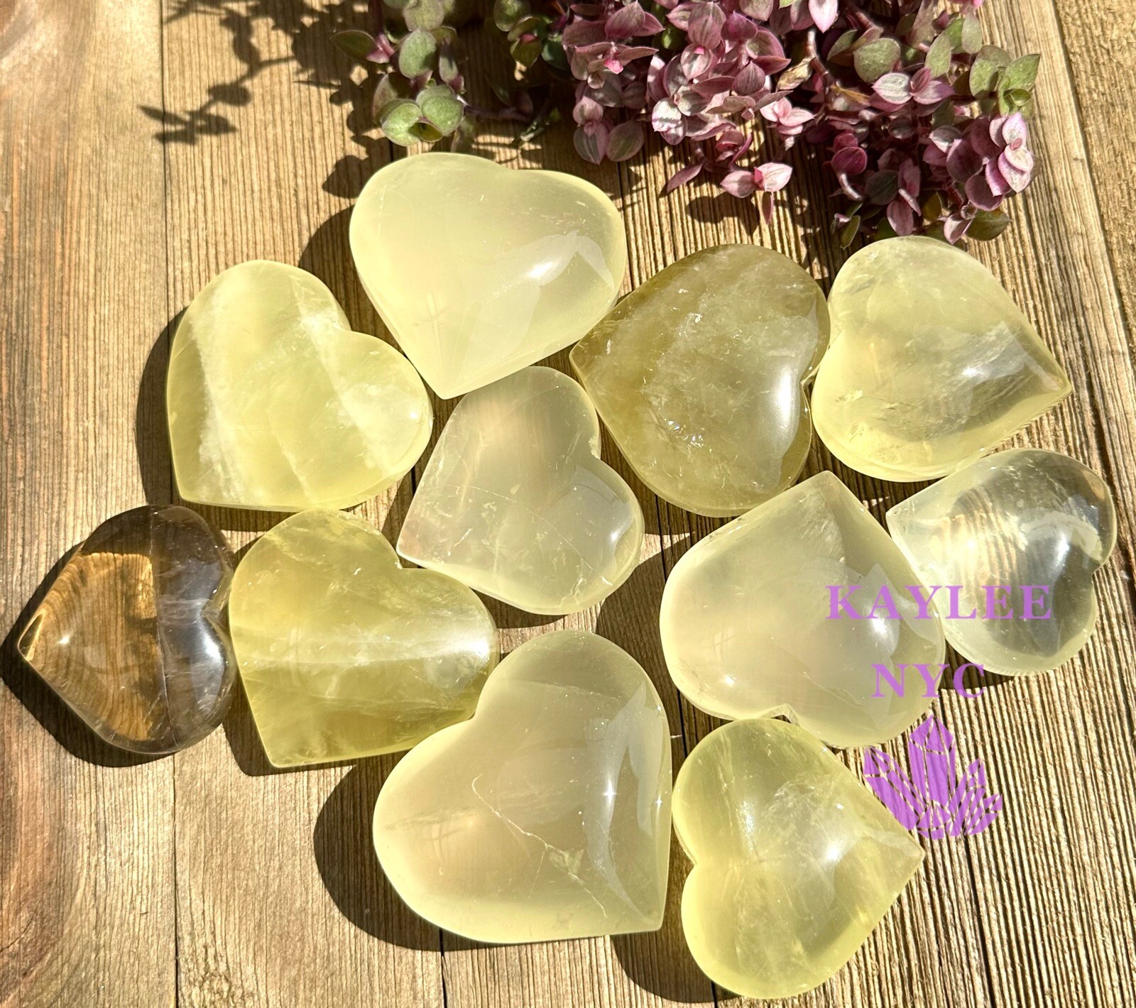 Wholesale Lot 2 Lbs Natural Lemon Quartz Crystal Heart Healing