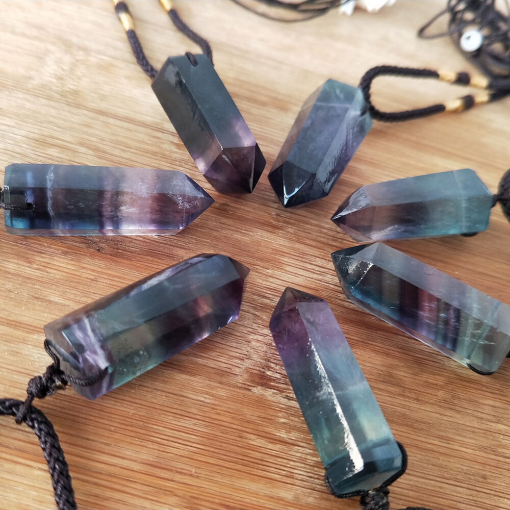 Natural Crystal Quartz Stone Pendant Chakra Healing Gemstone Necklace Point Wand