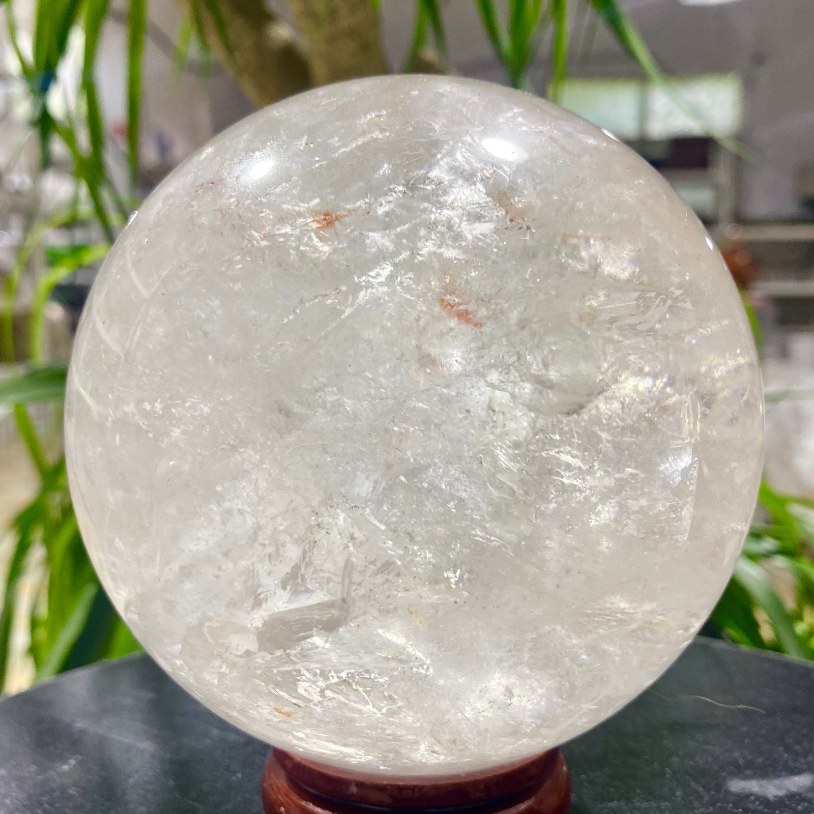 3.99LB white crystal transparent quartz crystal ball Reiki repair