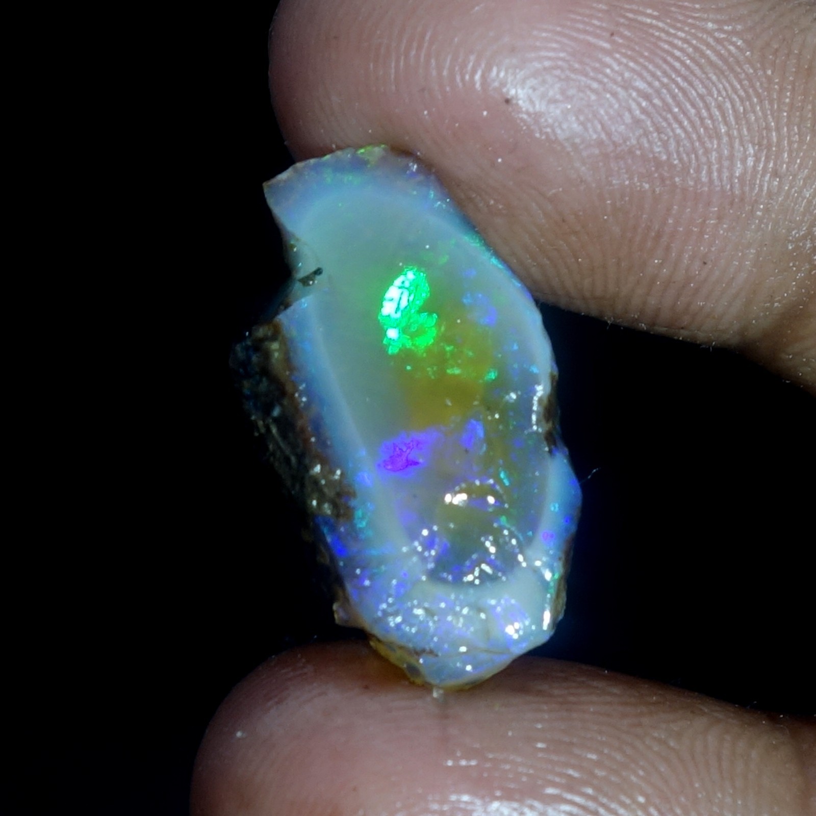 AA+ Ethiopian Oli Opal Rough Entreated Welo Opal Multi Fire Color Flash 11.60Cts