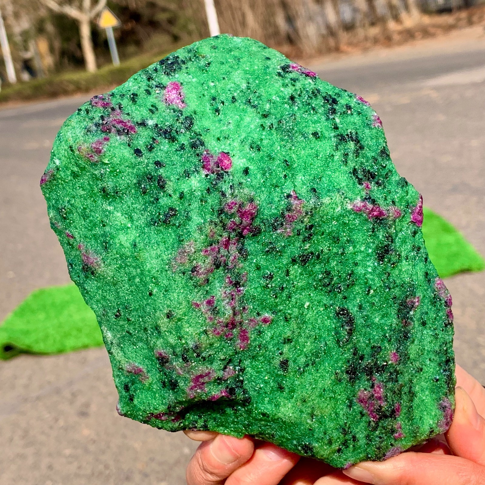 3.5LB Natural green Ruby zoisite (anylite) crystal Chakra Healing Energy