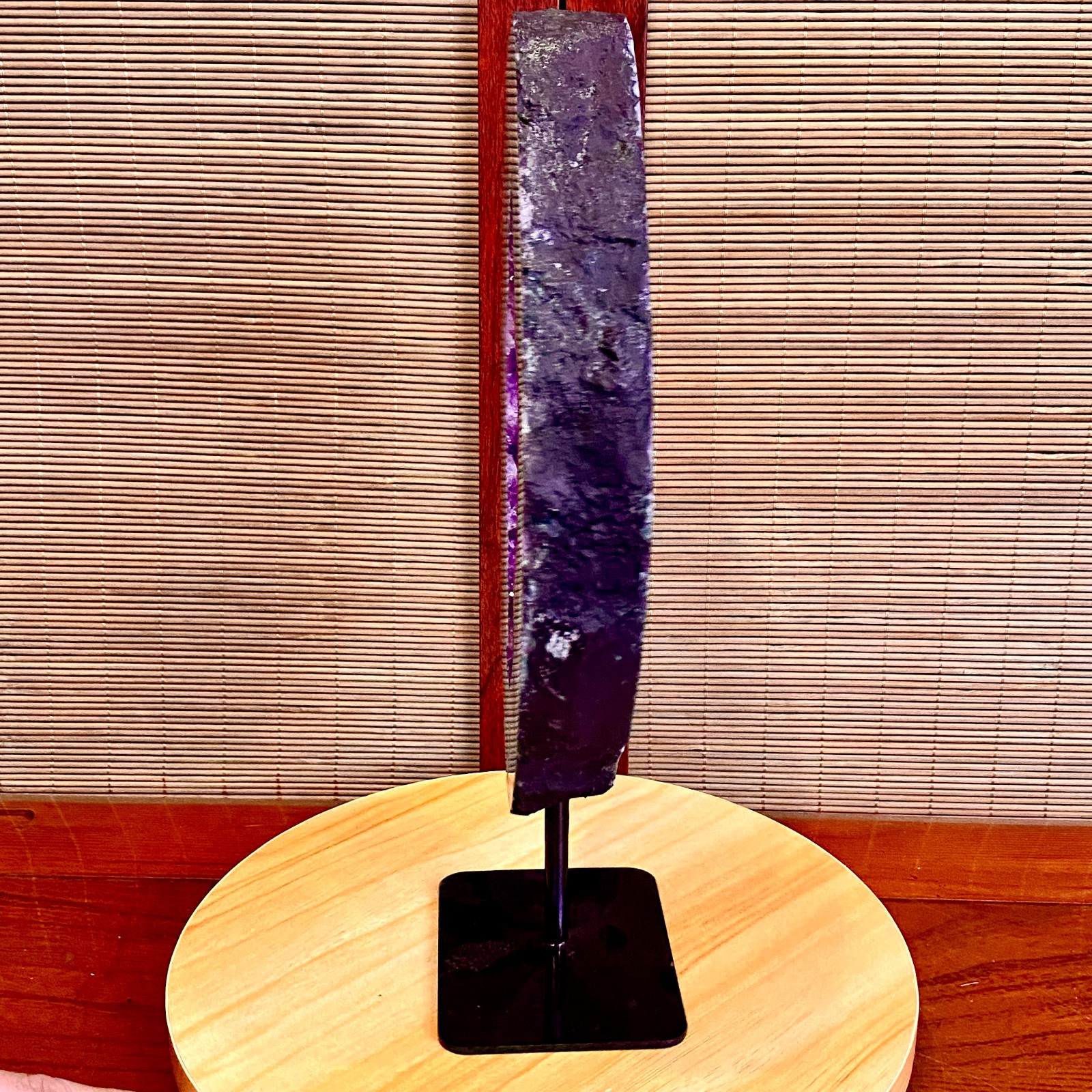 4.4LB Natural Amethyst Cave Crystal Slice Crescent shaped Hand Cut Repai