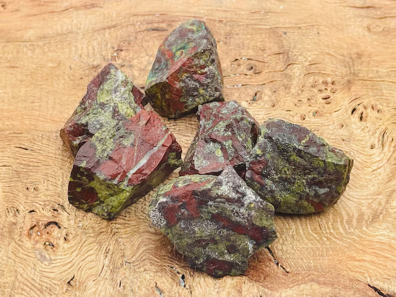 5pcs Raw Dragon Blood Jasper Stone Natural Crystal Healing Reiki Gemstones Decor