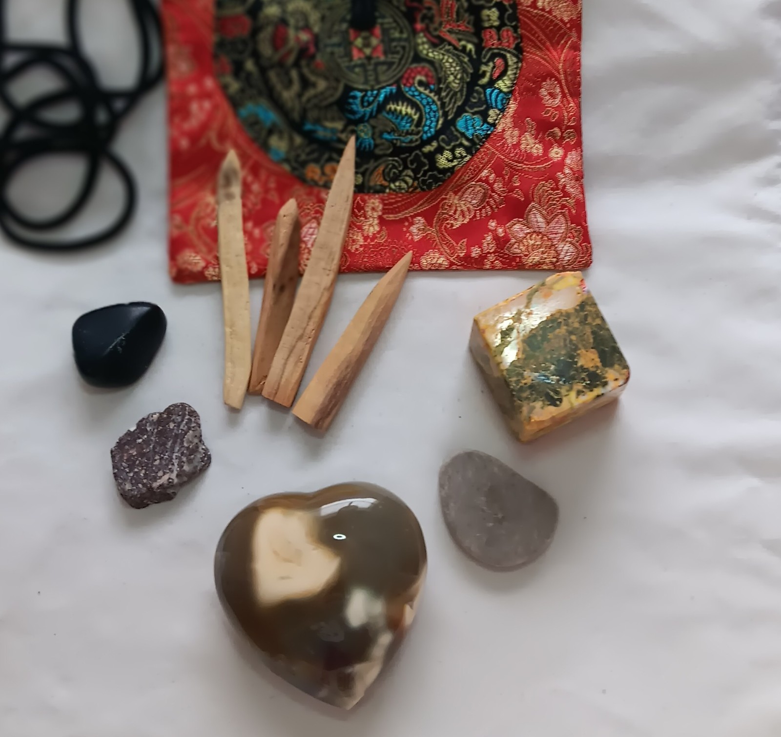 Crystals Large Orca Agate Stone Ocean Jasper Palo Santo 10 Pc Spiritual Kit
