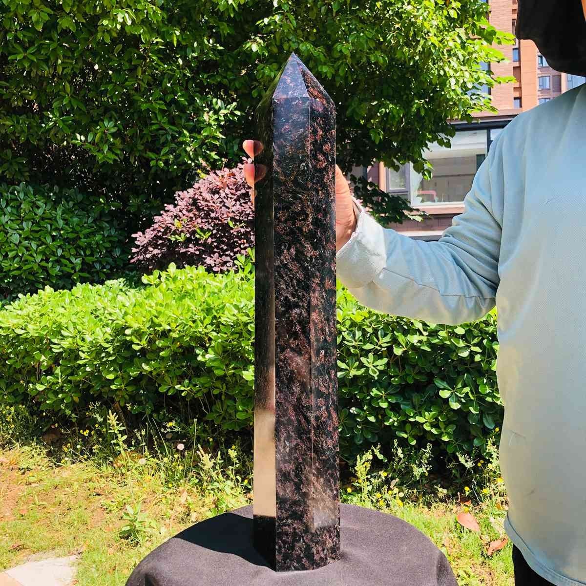 16.98LB Natural Fireworks Stone Obelisk Quartz Tower Crystal Wand Point Healing